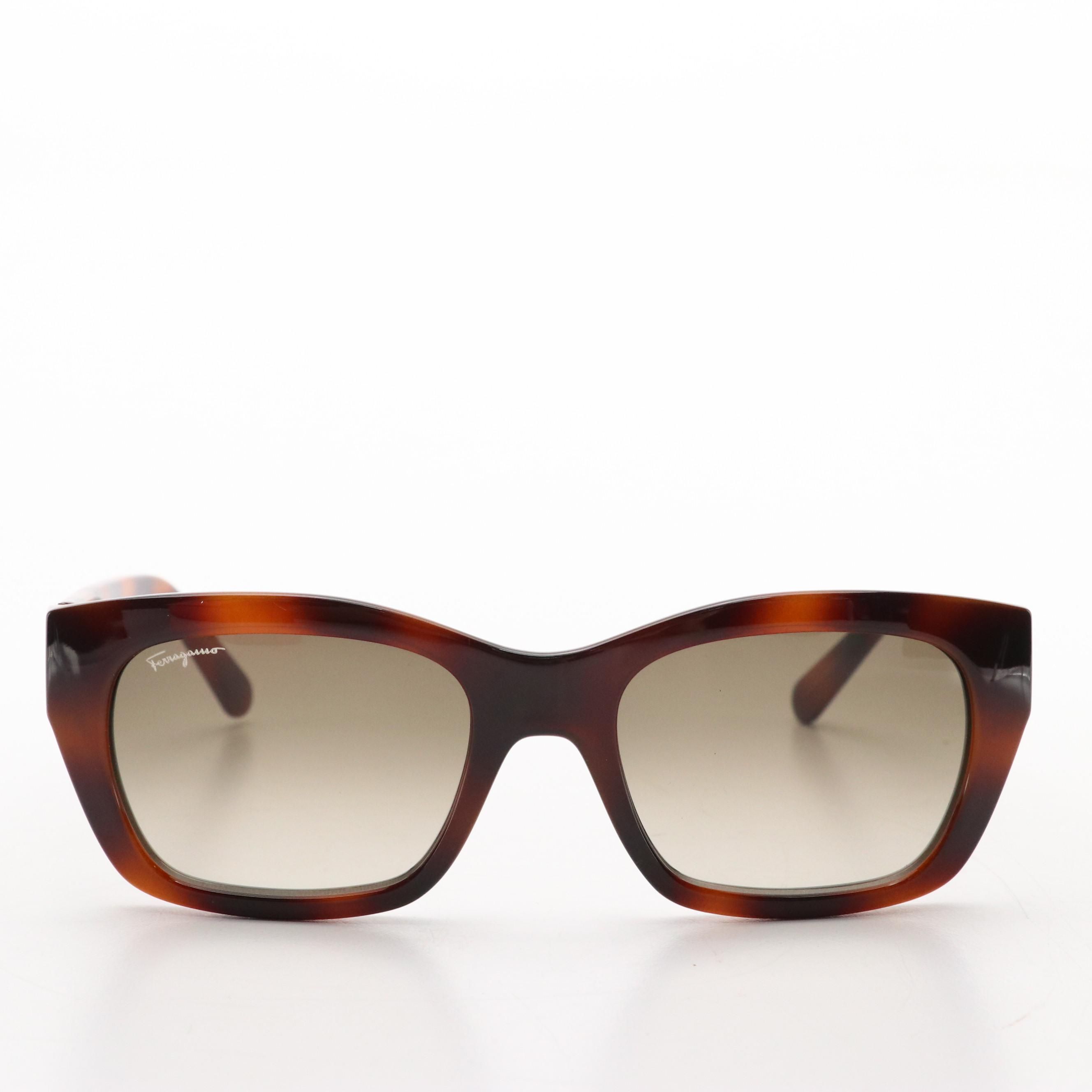 Salvatore Ferragamo SF1012S Havana Sunglasses with Case and Box