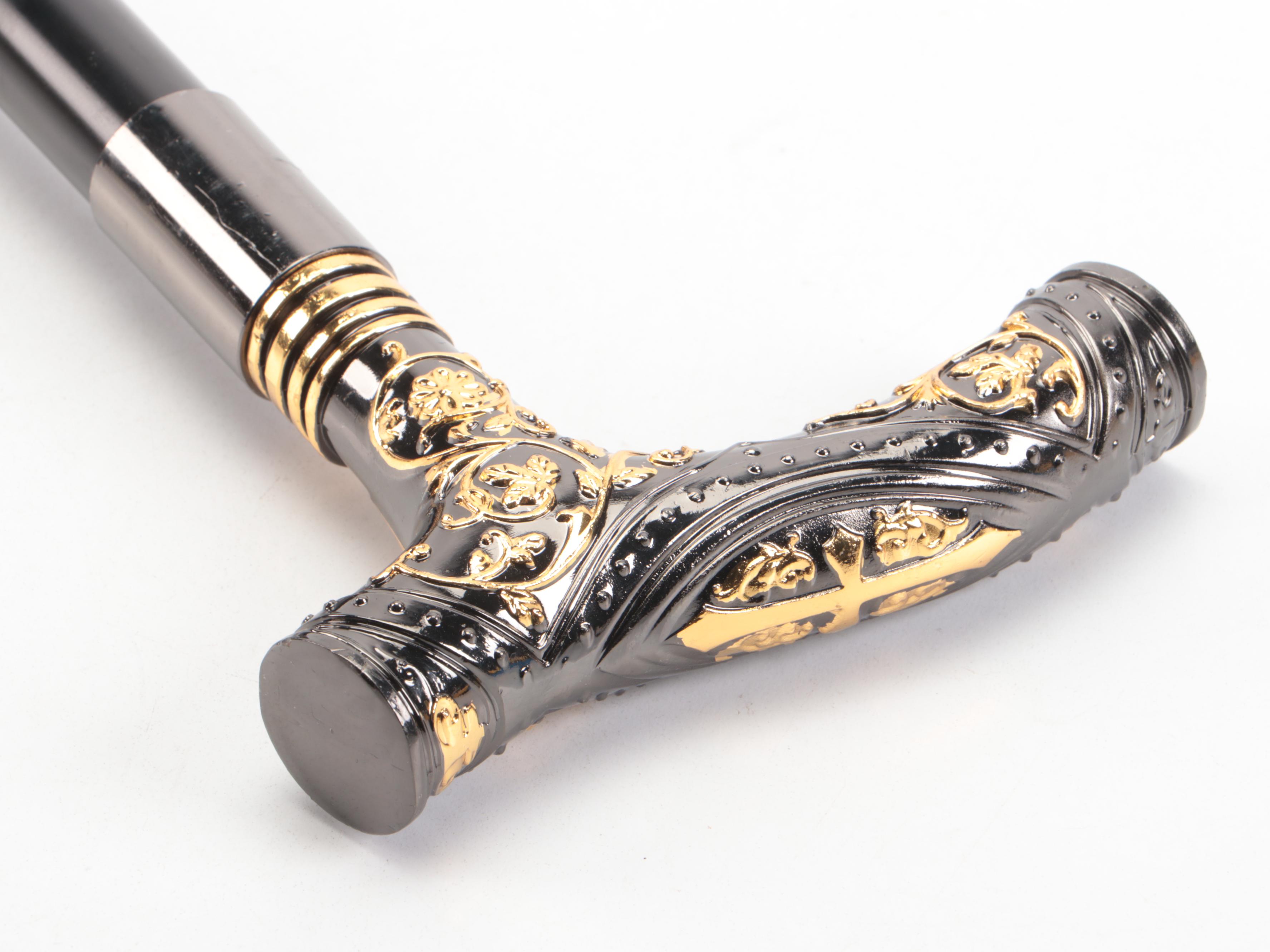 Two-Toned Derby Handled Adjustable Sword Cane