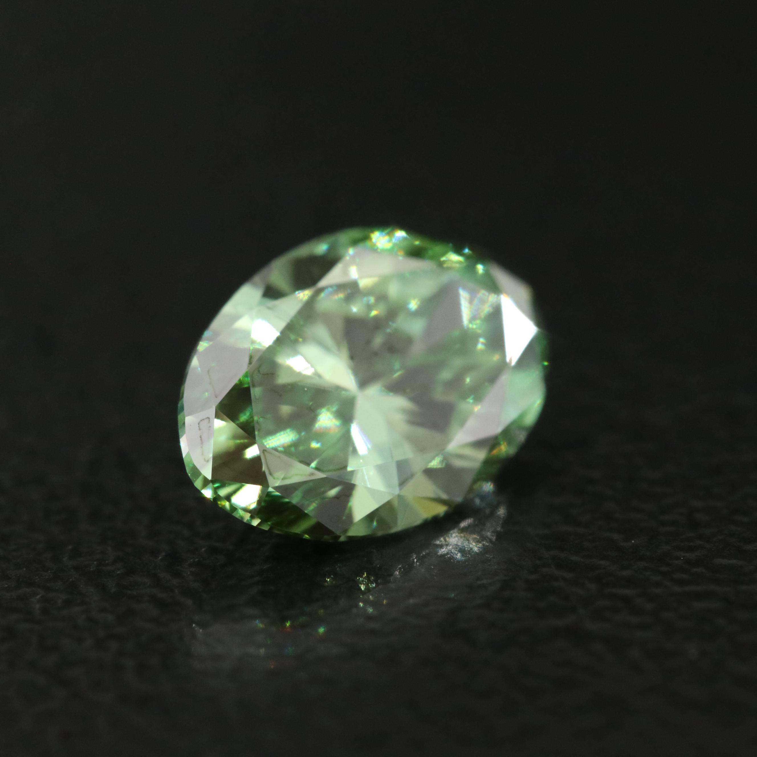 Loose 1.15 CT Lab Grown Fancy Green Diamond with IGI Report
