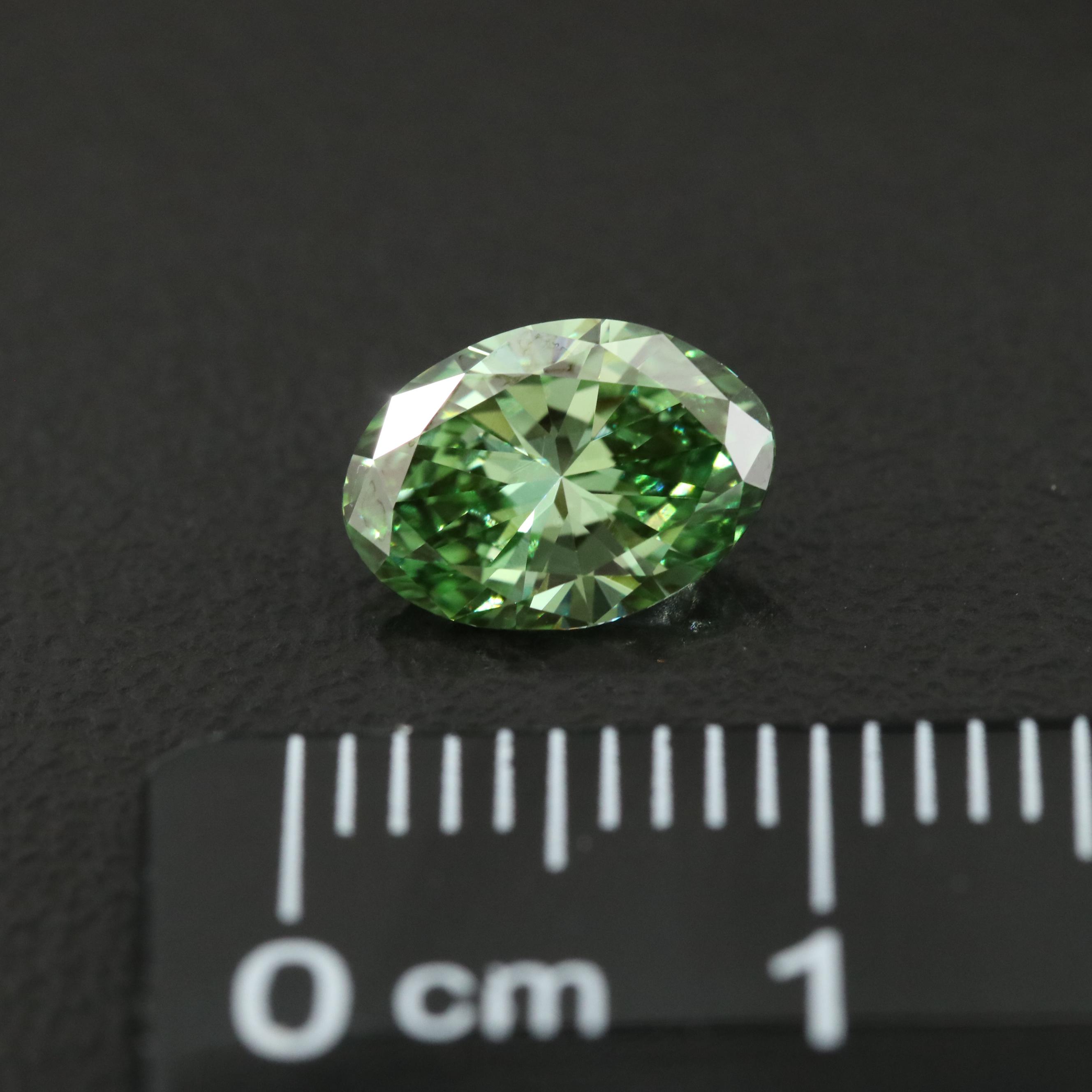 Loose 1.15 CT Lab Grown Fancy Green Diamond with IGI Report