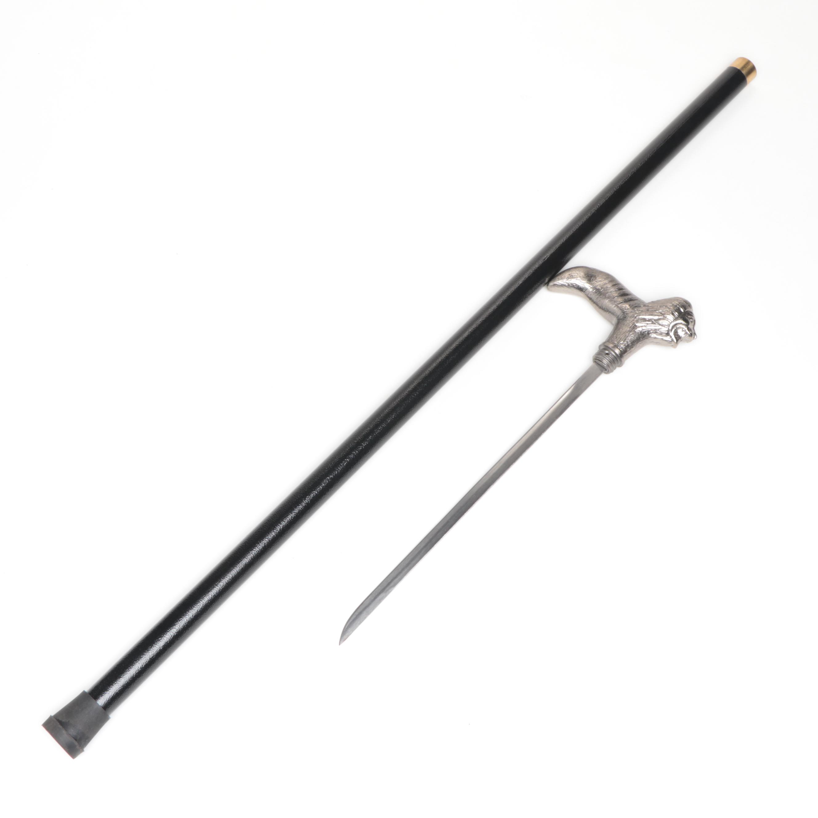 Lion Derby Handled Sword Cane
