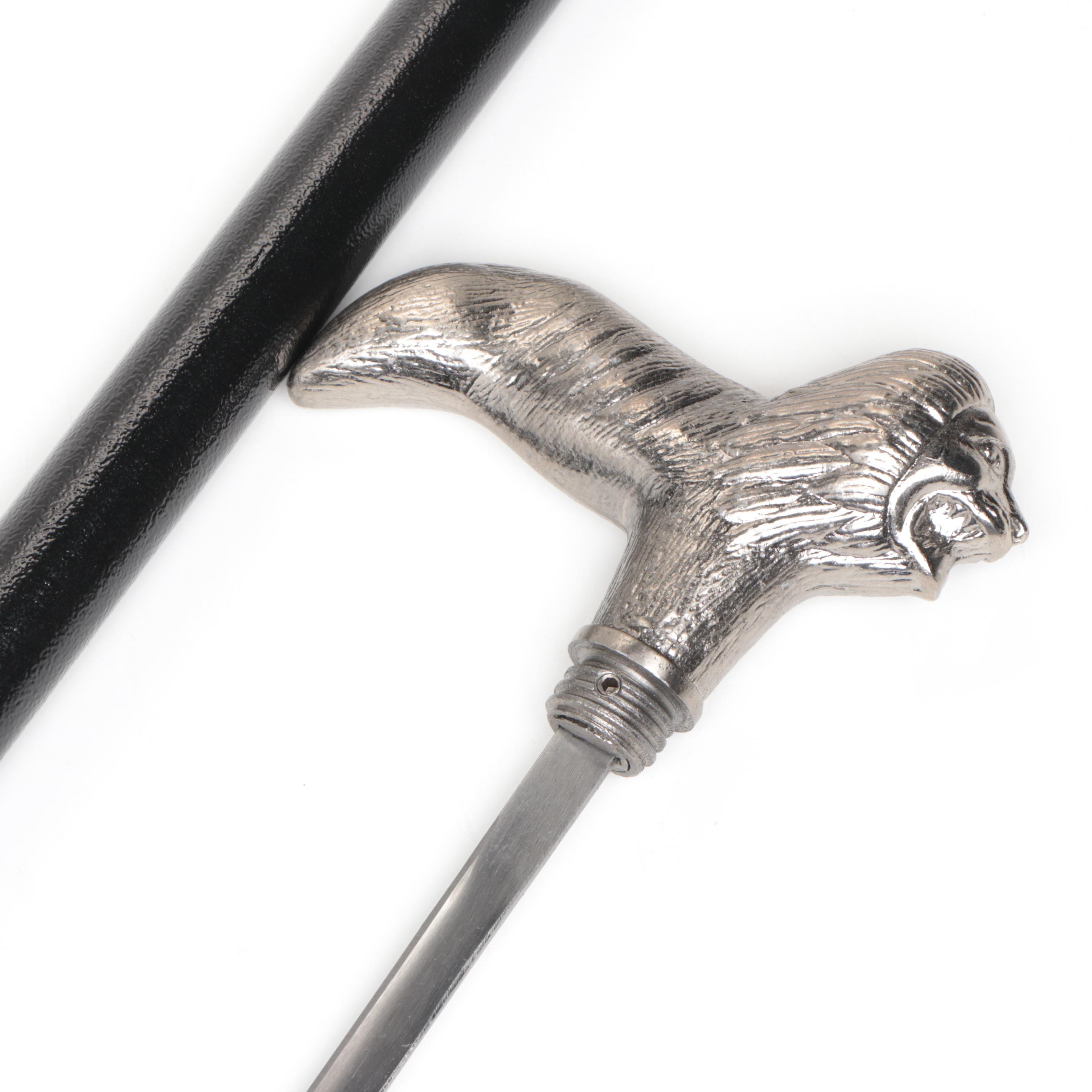 Lion Derby Handled Sword Cane