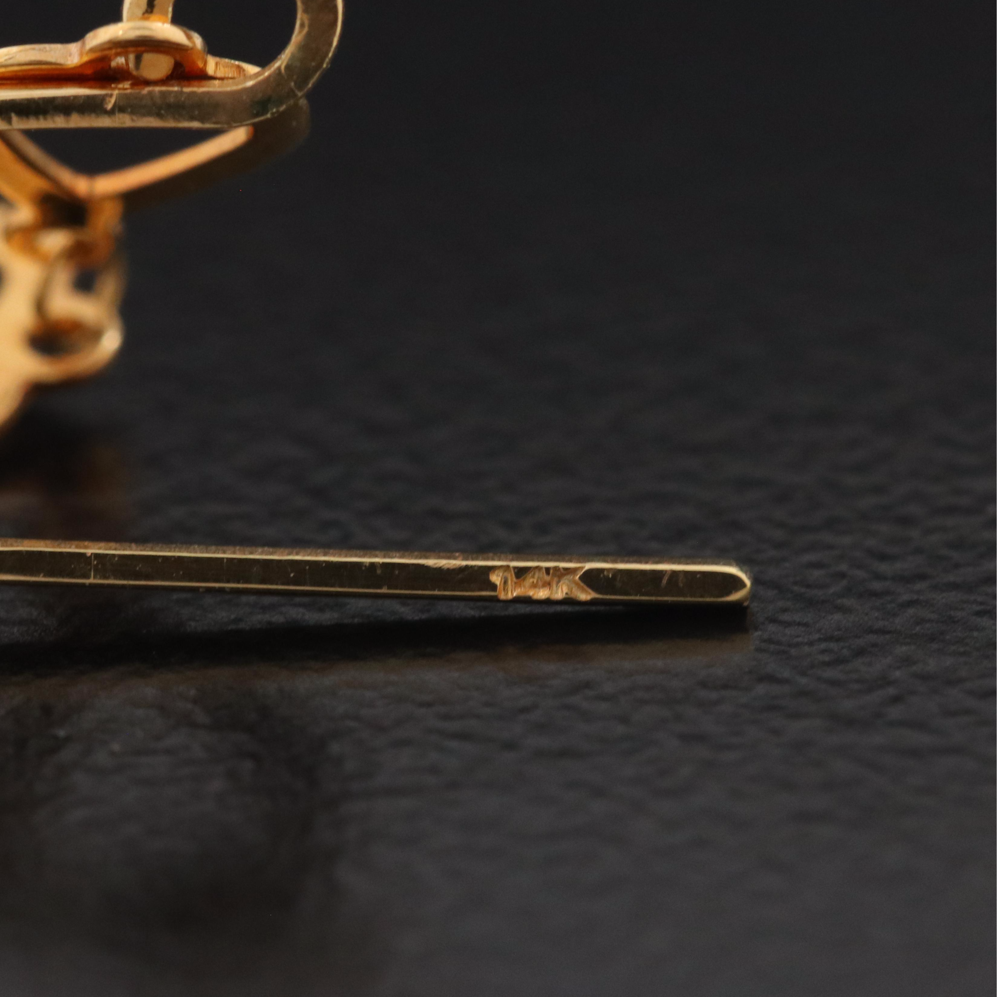 14K Heart Trail Earrings