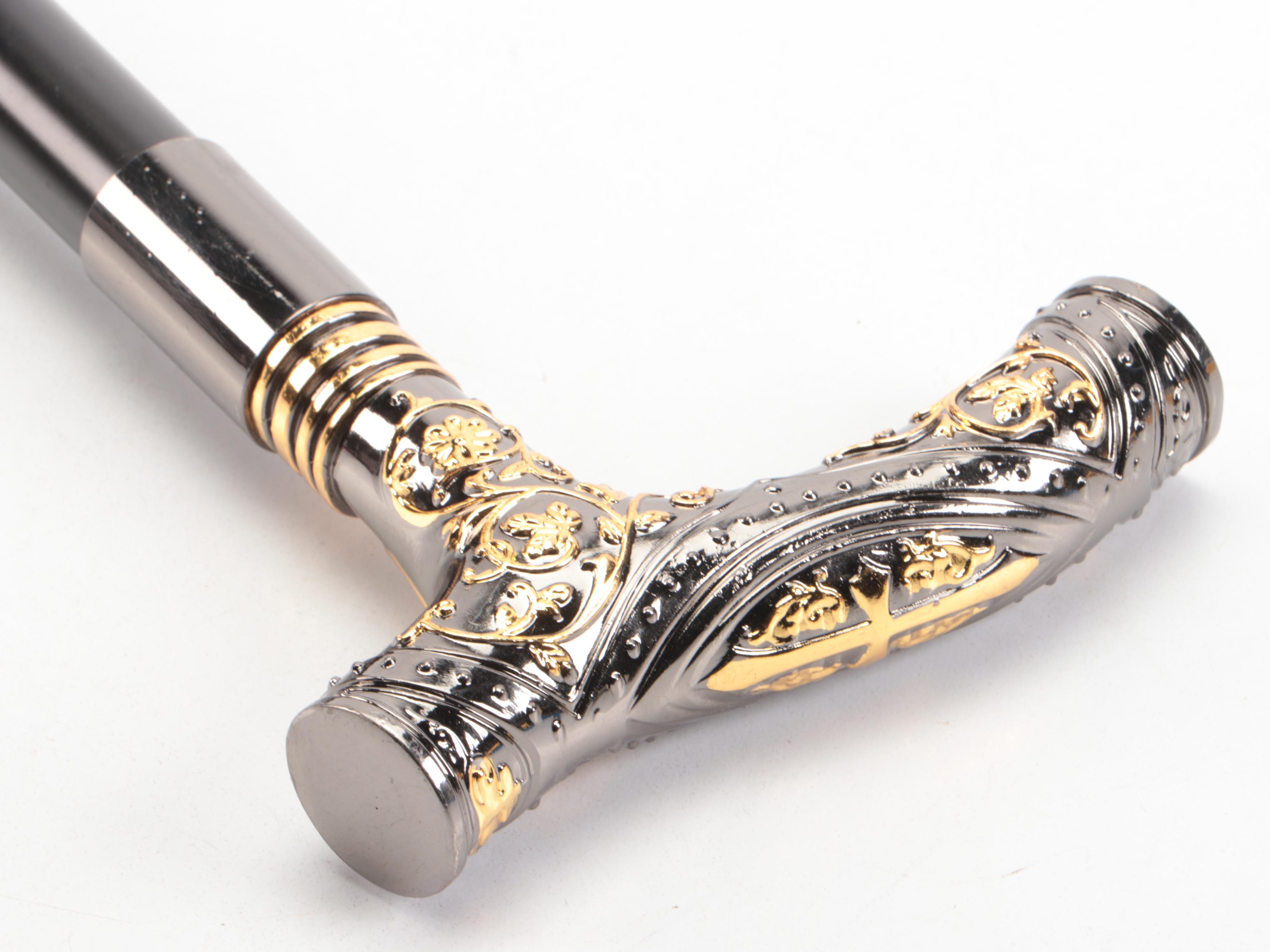 Two-Toned Derby Handled Adjustable Sword Cane