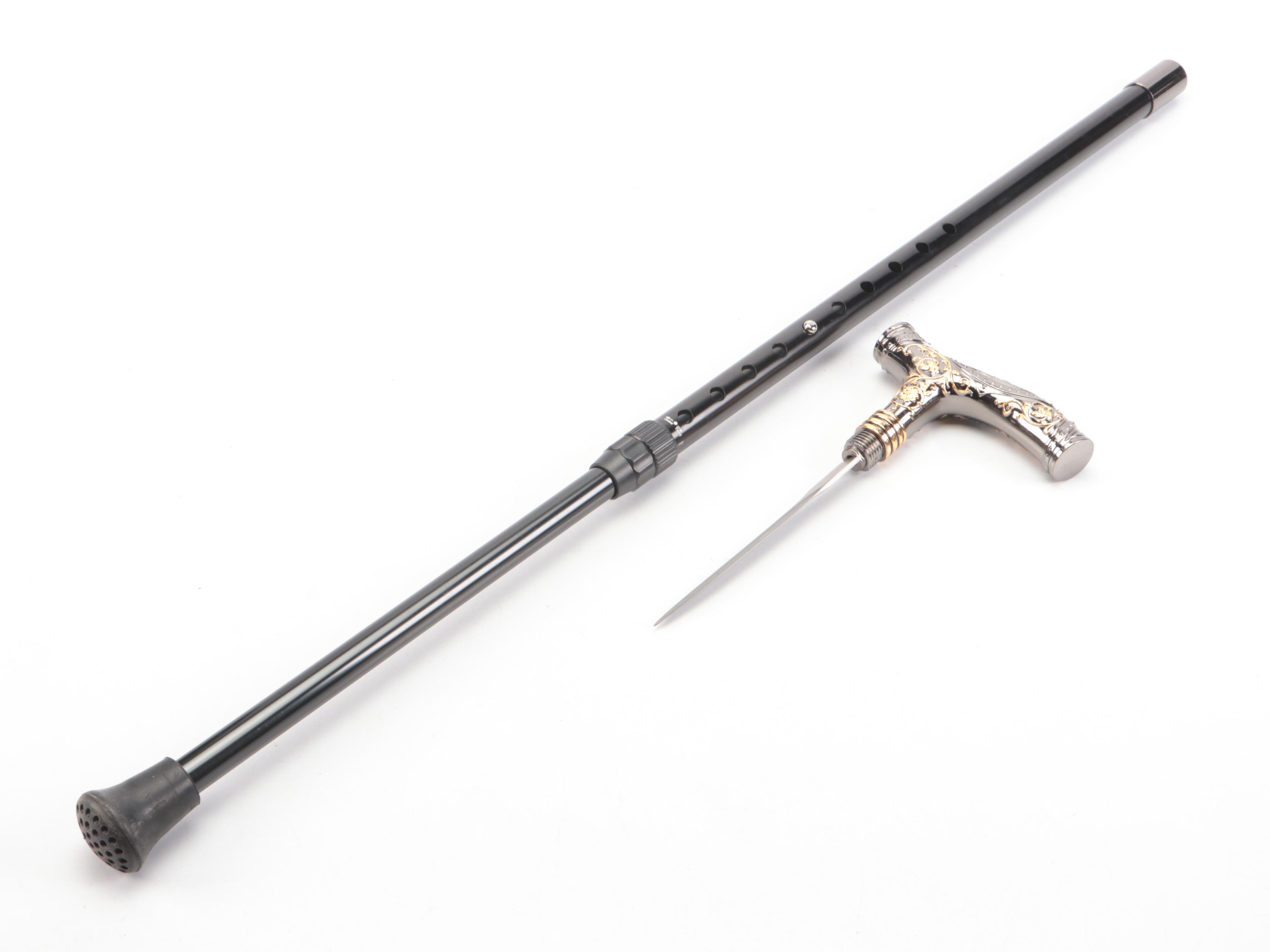 Two-Toned Derby Handled Adjustable Sword Cane