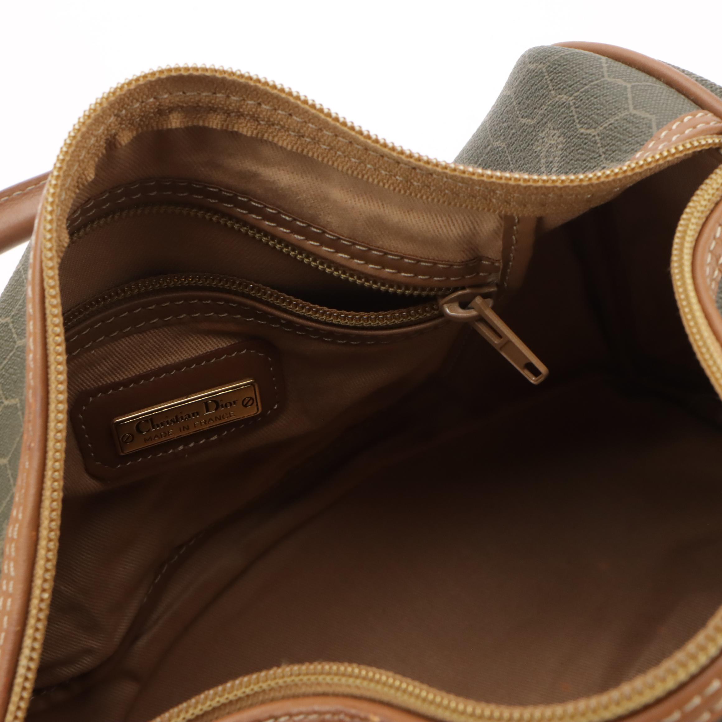 Christian Dior Boston Bag in Honeycomb Canvas and Leather Trim