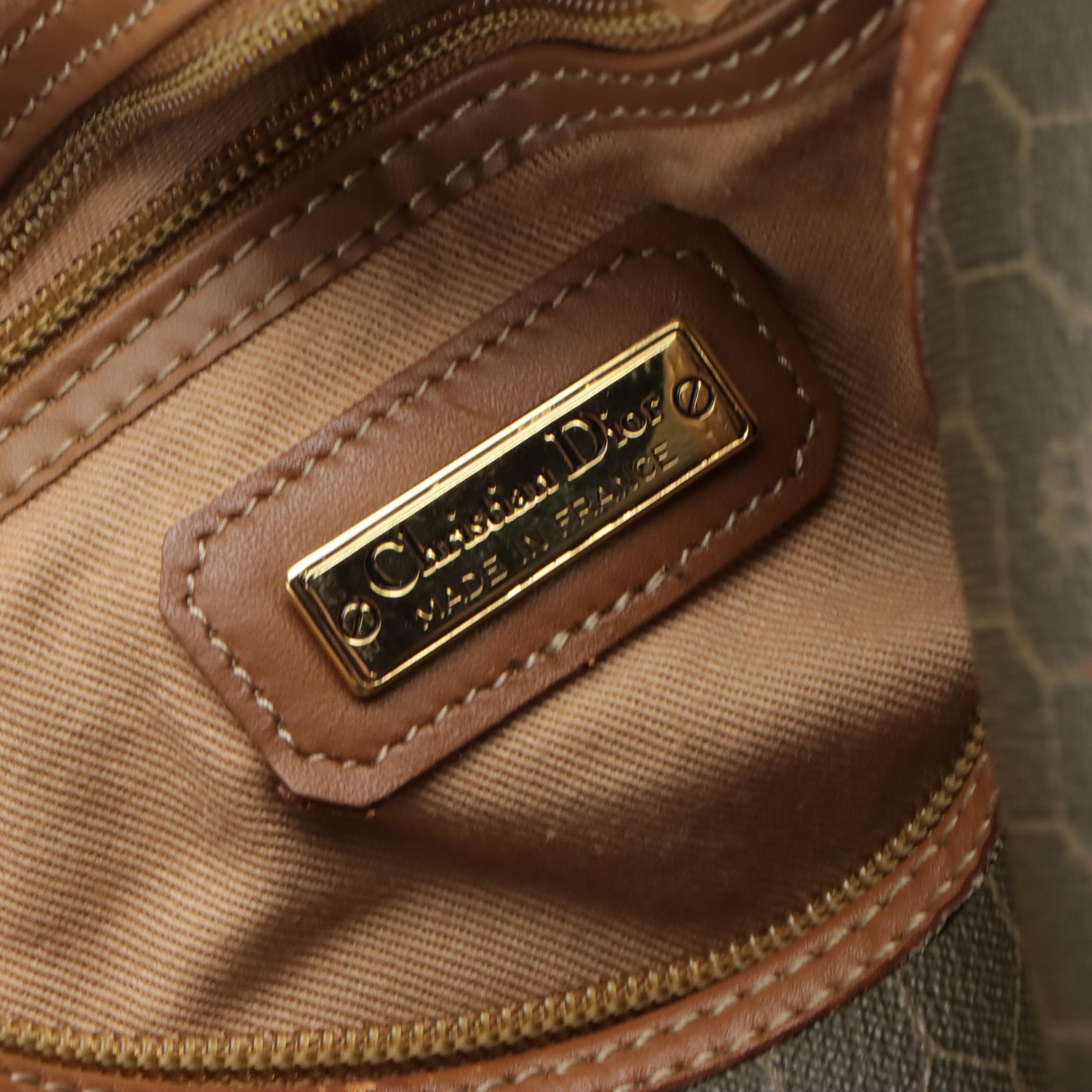 Christian Dior Boston Bag in Honeycomb Canvas and Leather Trim