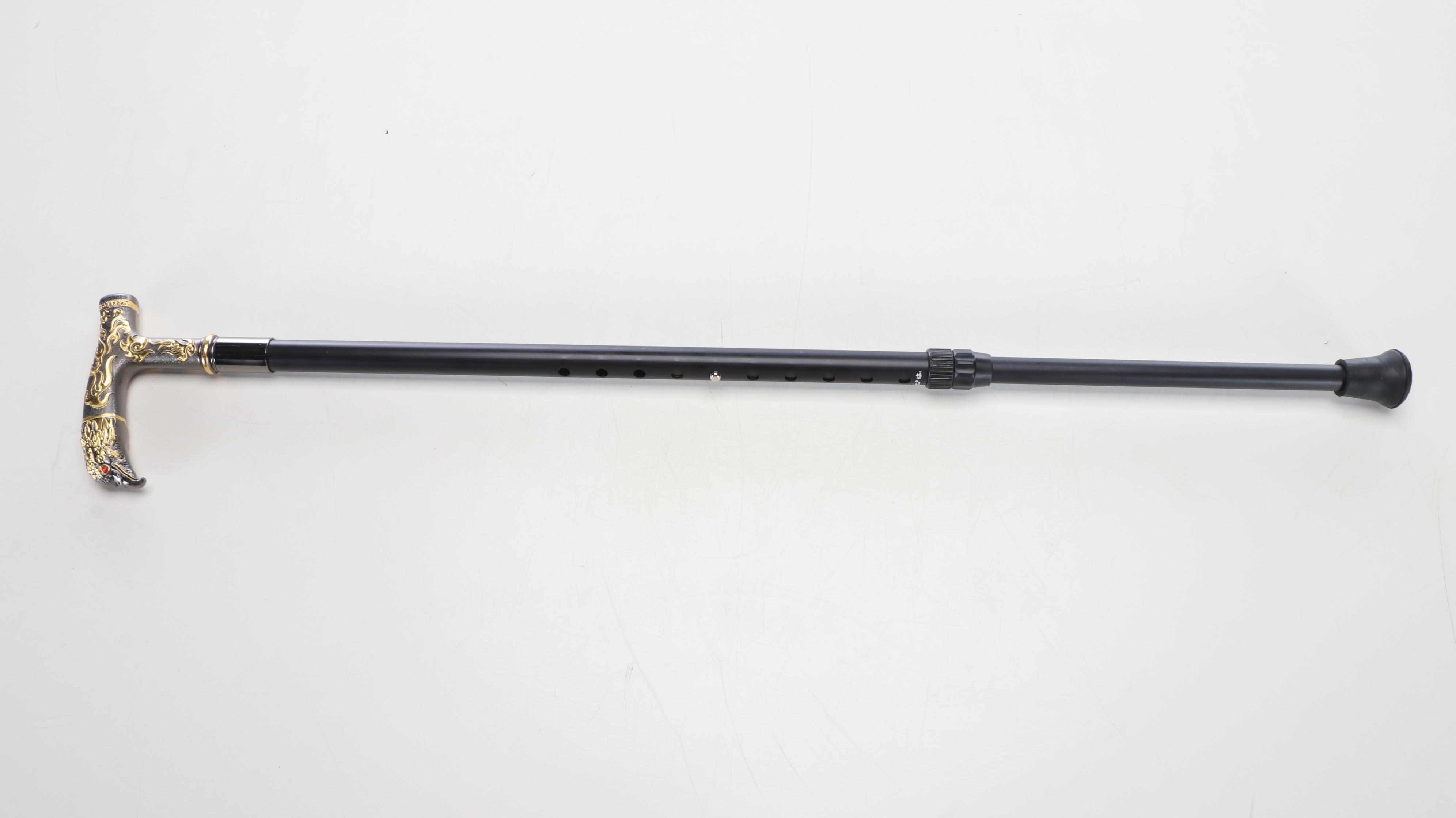 Eagle Head Embossed Metal Adjustable Sword Cane