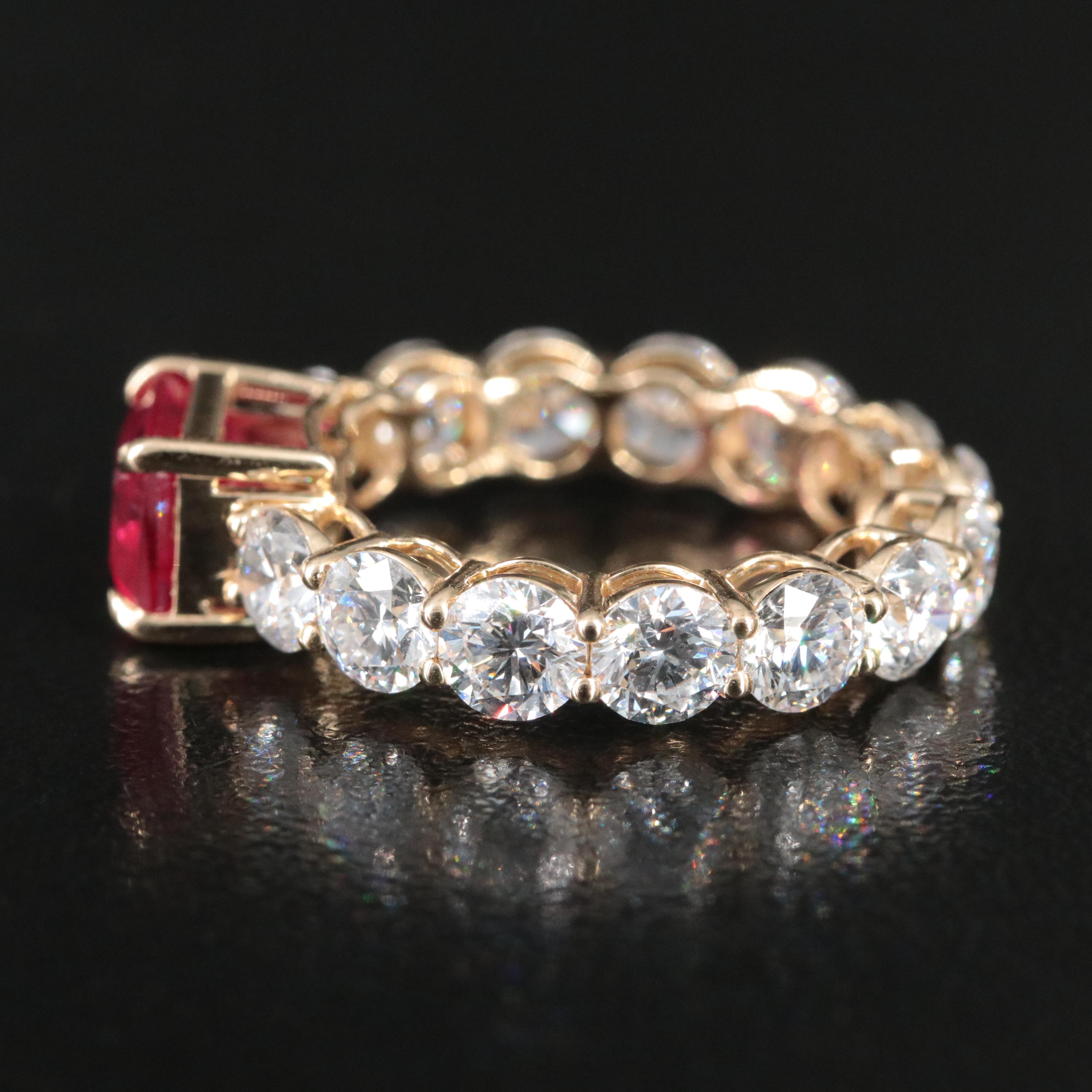 14K 2.50 CT Ruby and 4.34 CTW Lab Grown Diamond Eternity Ring