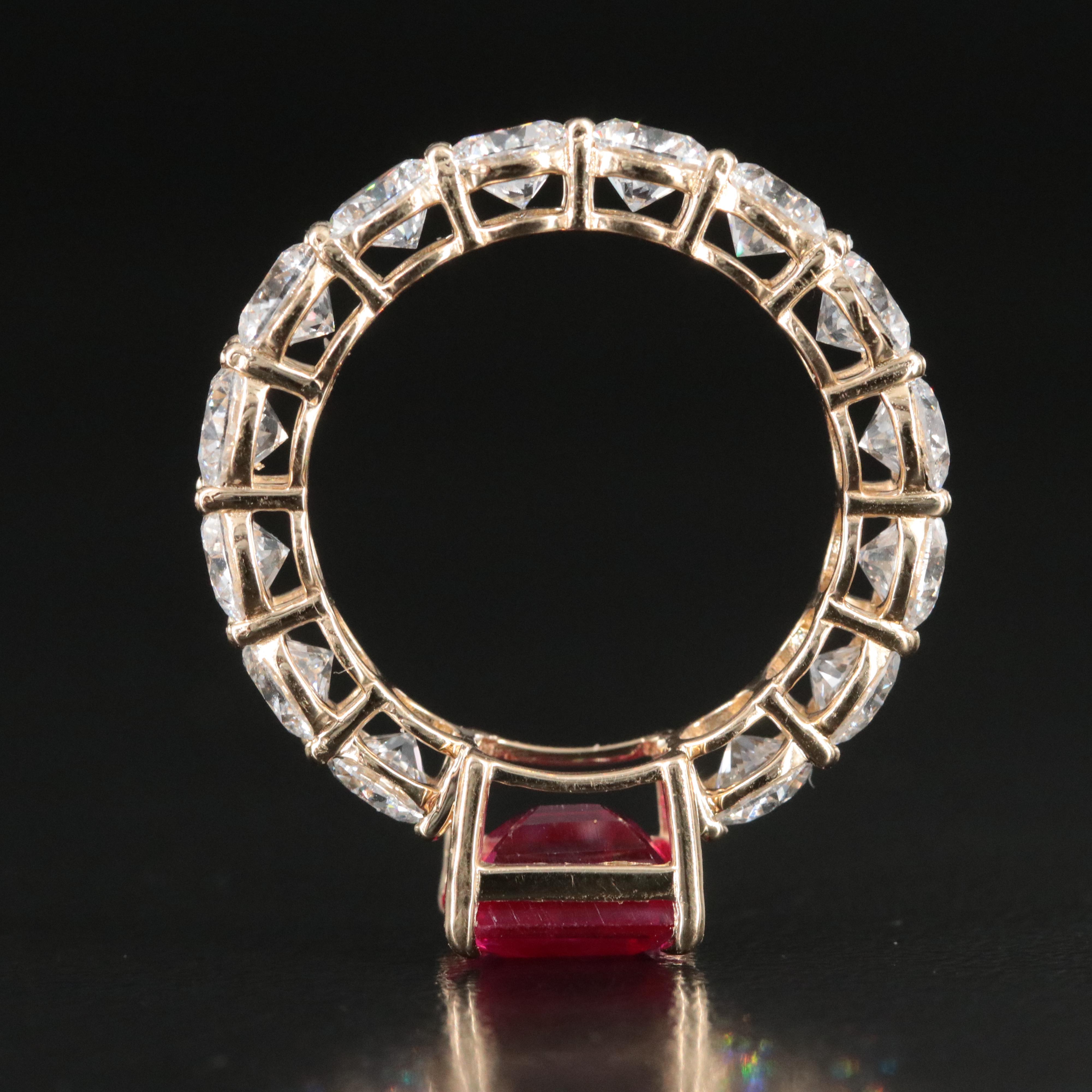 14K 2.50 CT Ruby and 4.34 CTW Lab Grown Diamond Eternity Ring