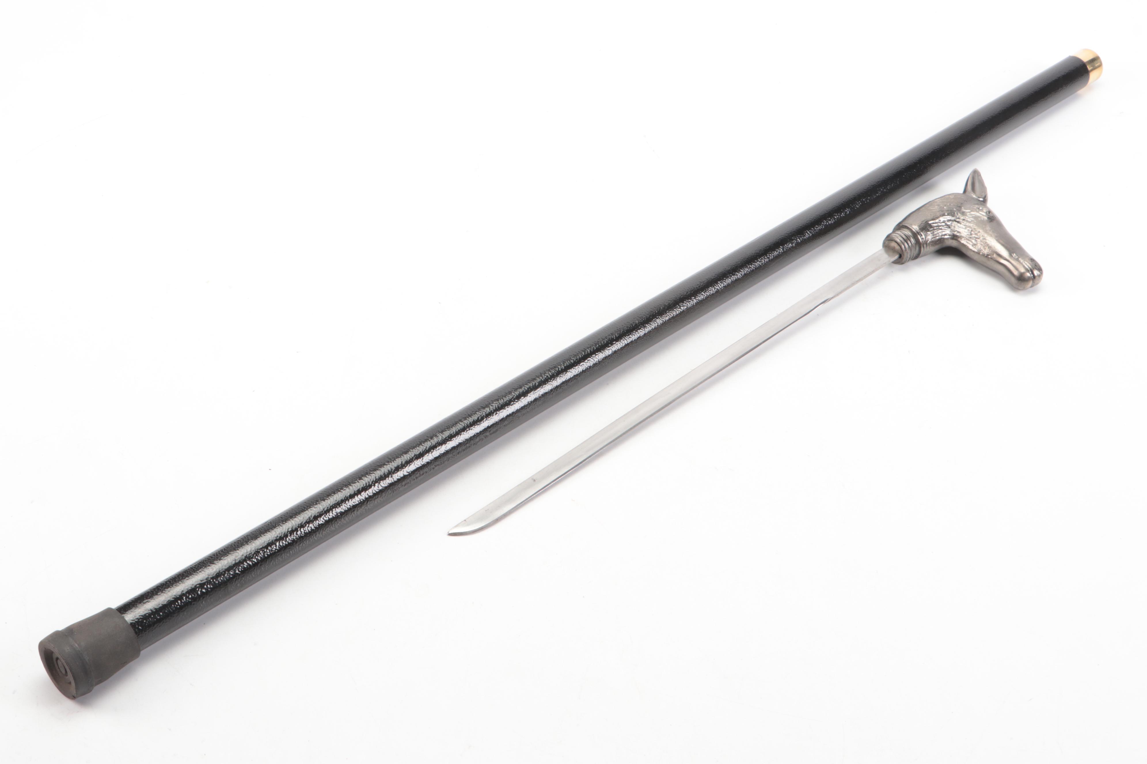 Donkey Head Handled Sword Cane