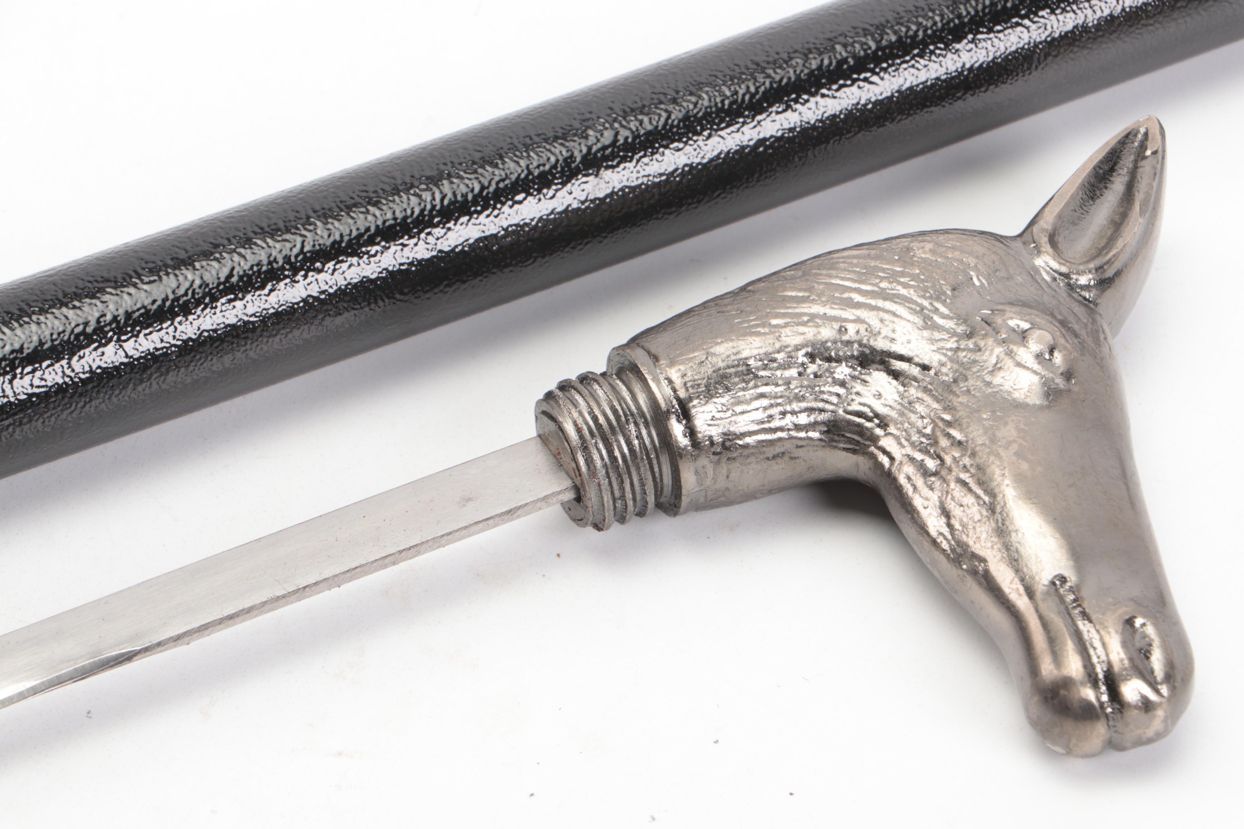 Donkey Head Handled Sword Cane