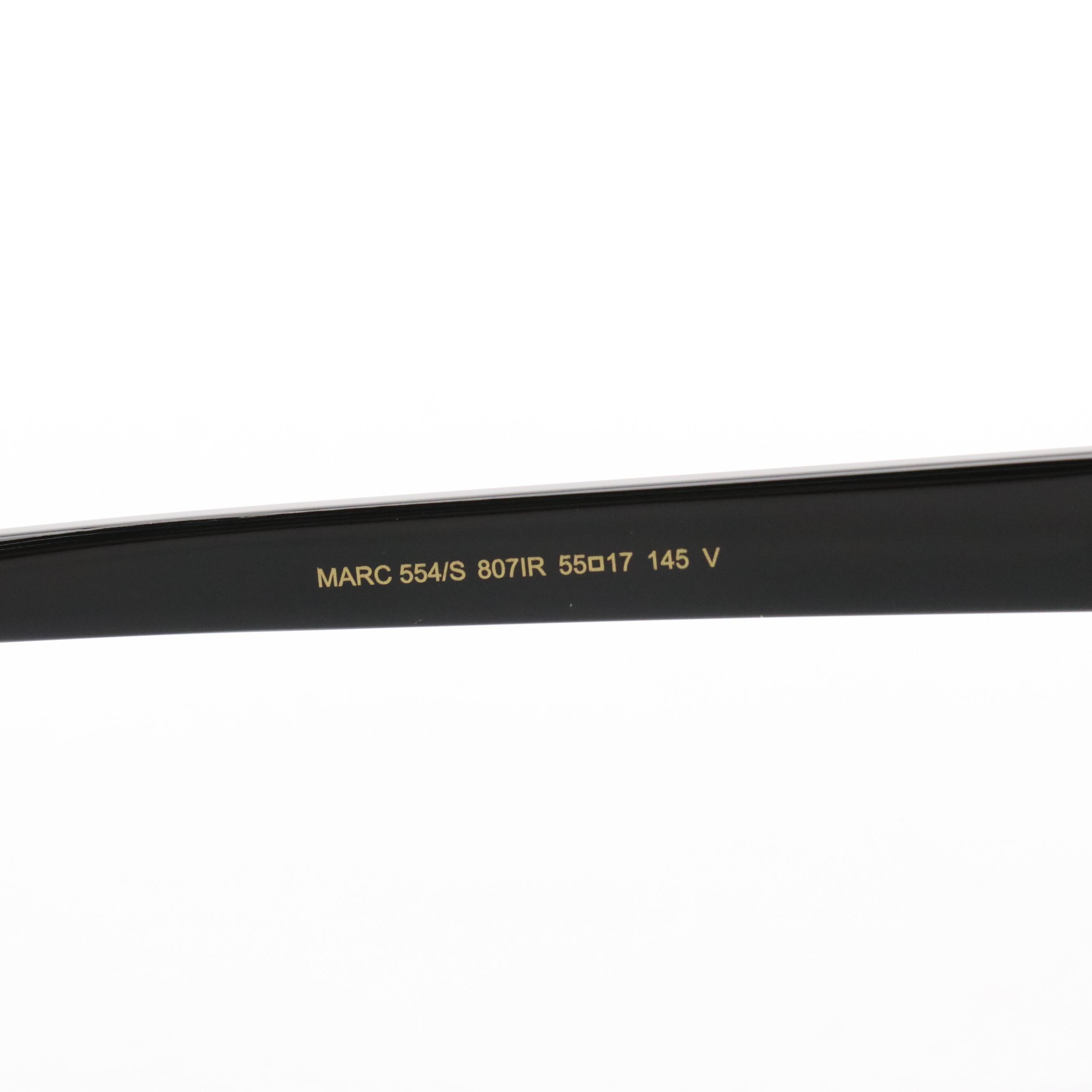 Marc Jacobs MARC554/S Black Oval Modified Cat Eye Sunglasses with Case