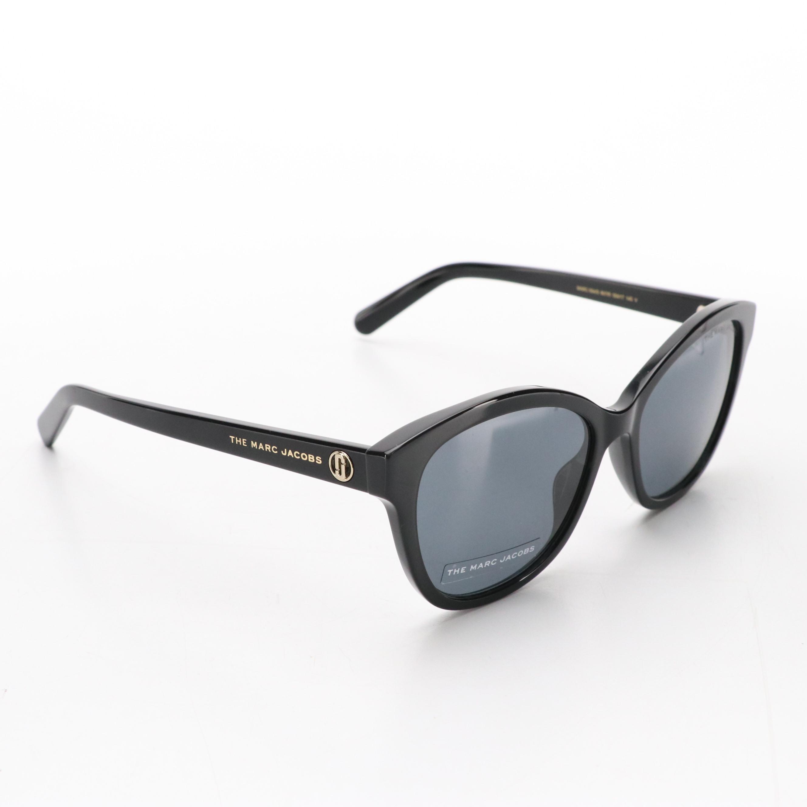 Marc Jacobs MARC554/S Black Oval Modified Cat Eye Sunglasses with Case