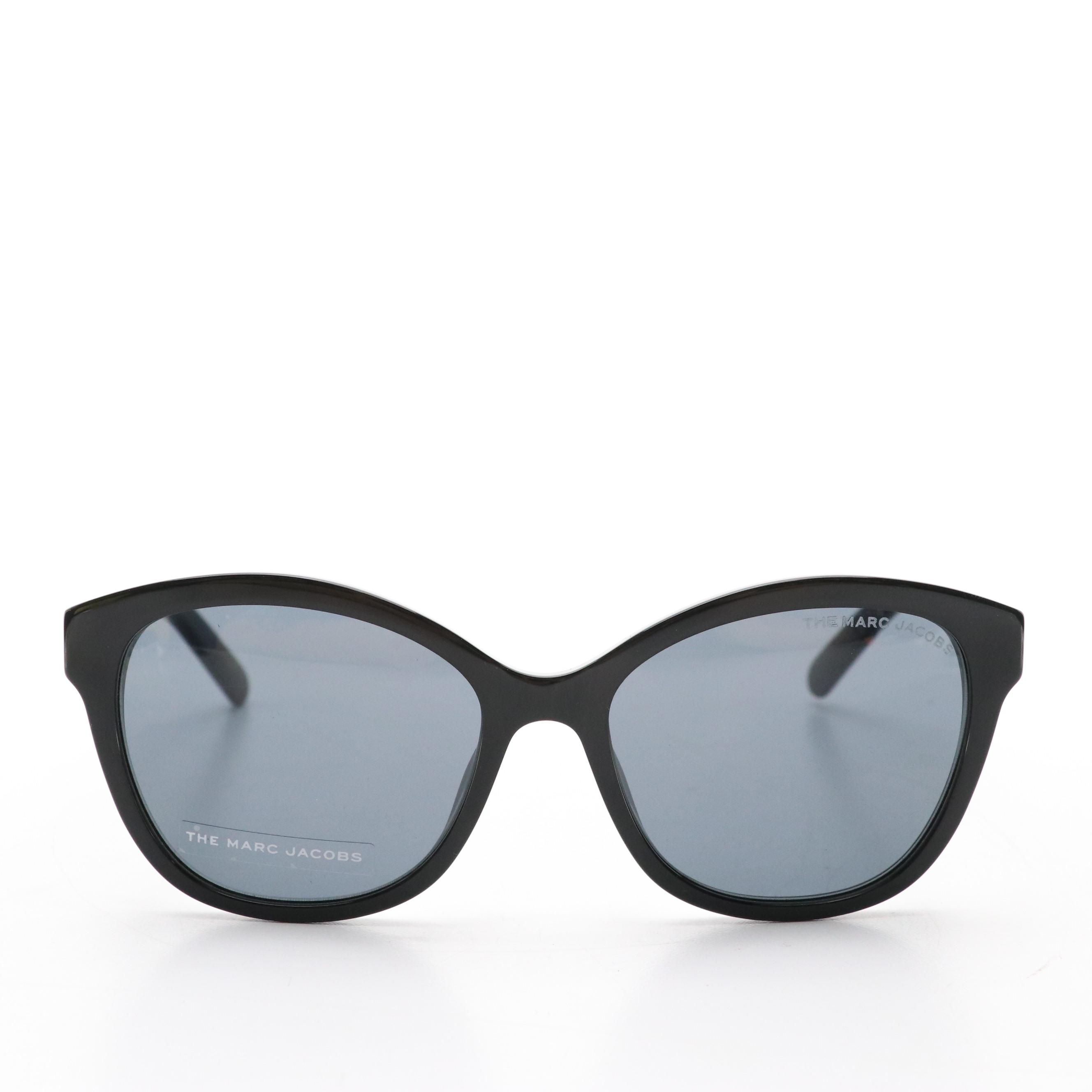 Marc Jacobs MARC554/S Black Oval Modified Cat Eye Sunglasses with Case