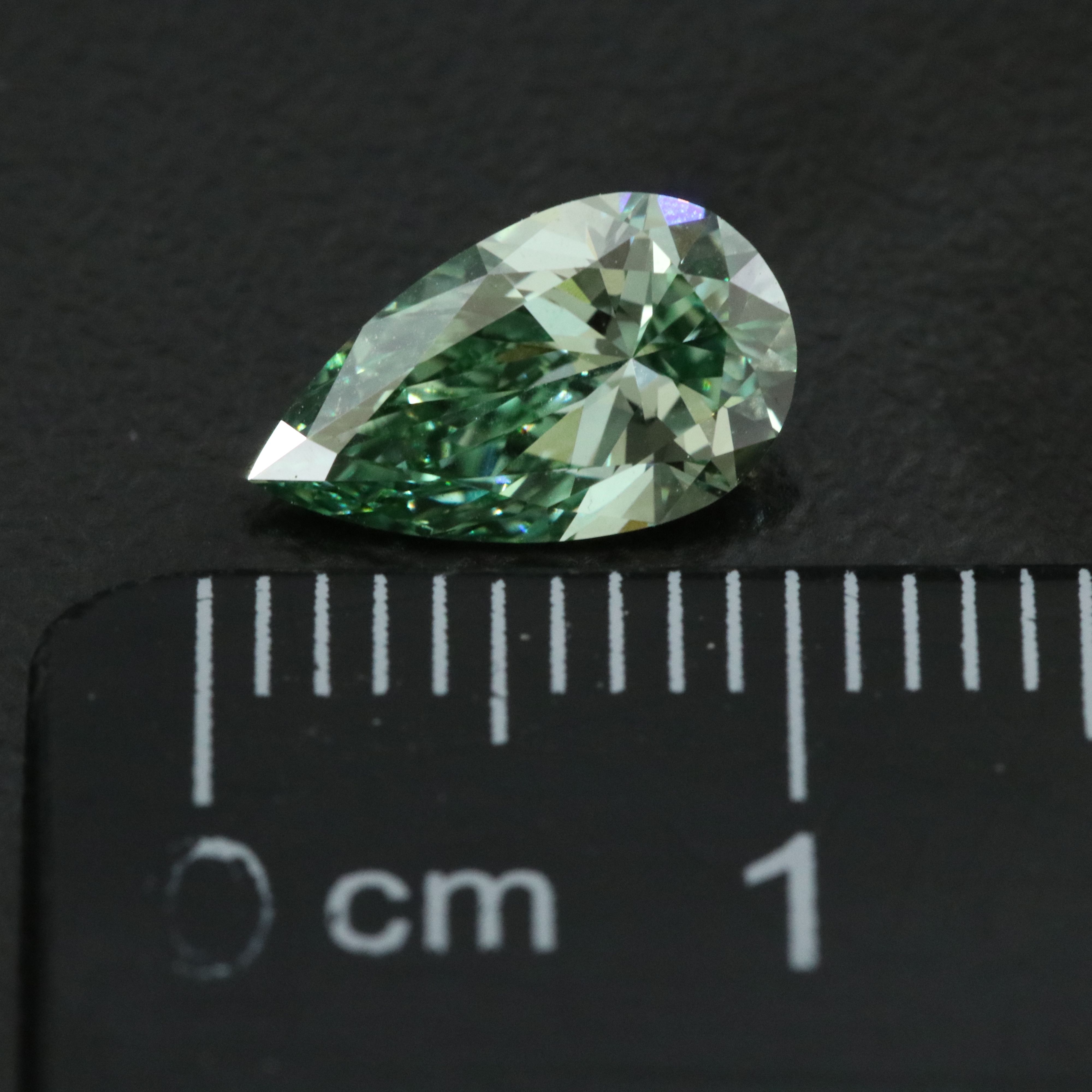 Loose 1.12 CT Lab Grown Fancy Green Diamond with IGI Report