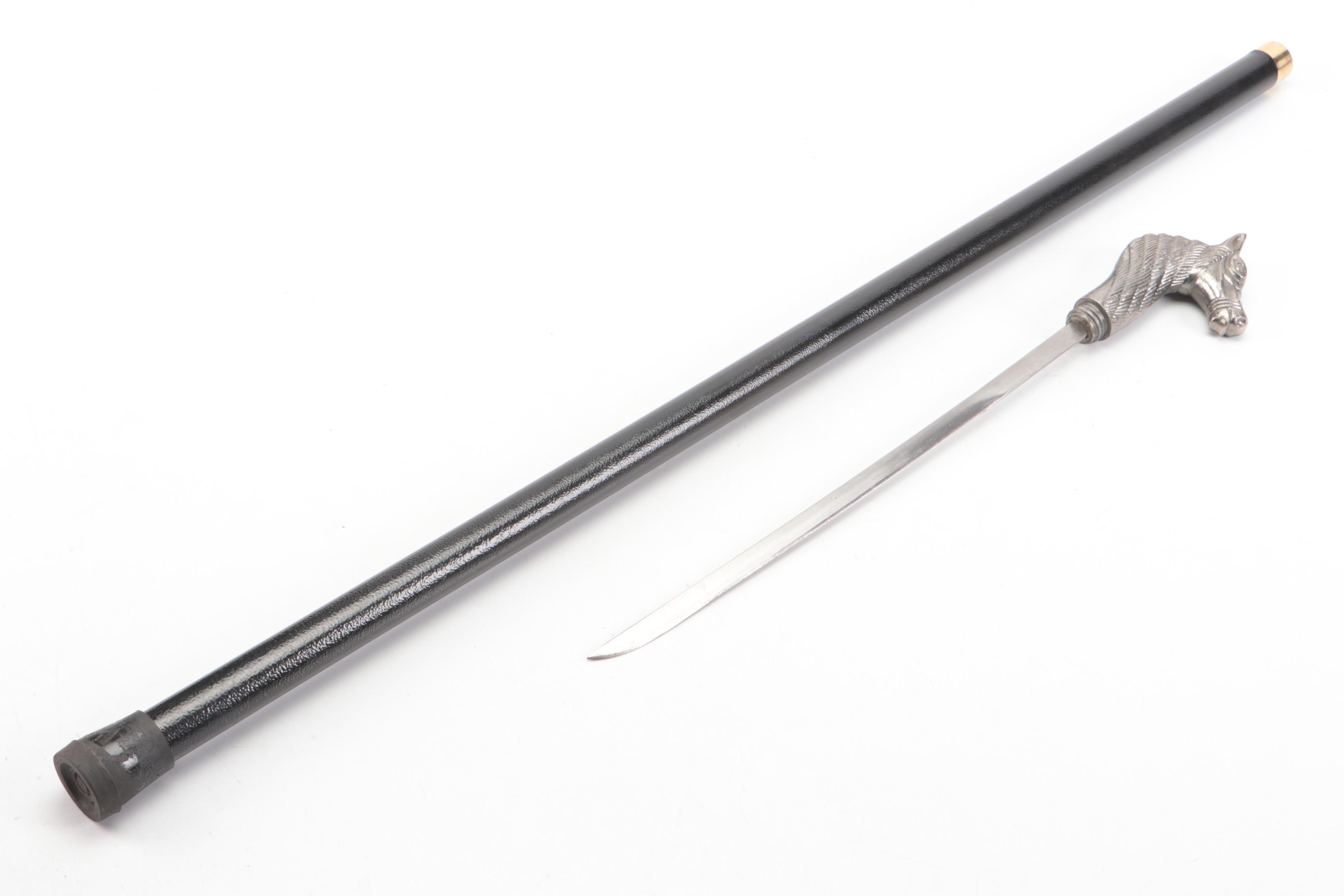Horse Head Handled Sword Cane