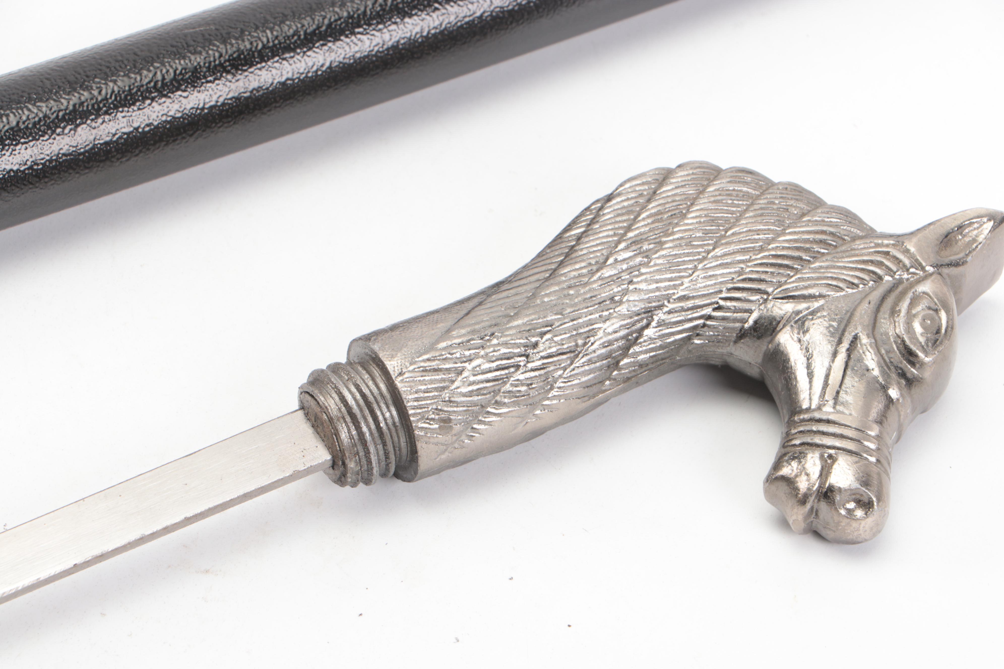Horse Head Handled Sword Cane