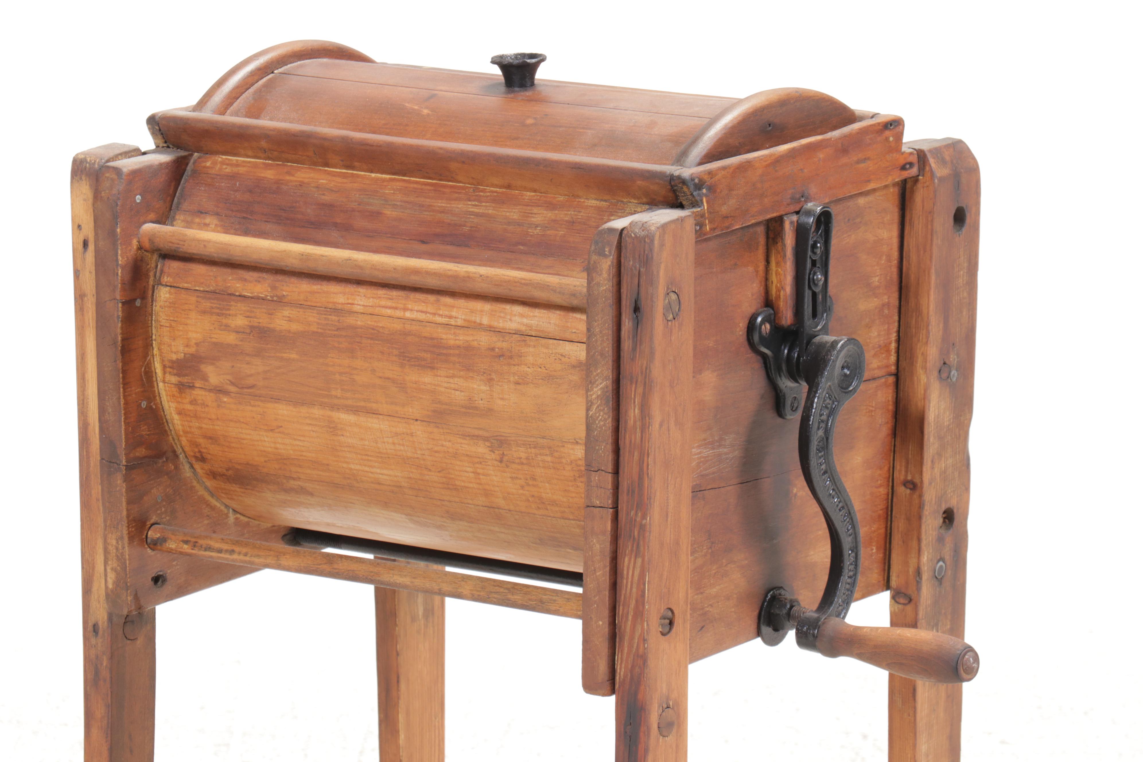 The Blanchard Churn Primitive Wood Butter Churn, 19th Century