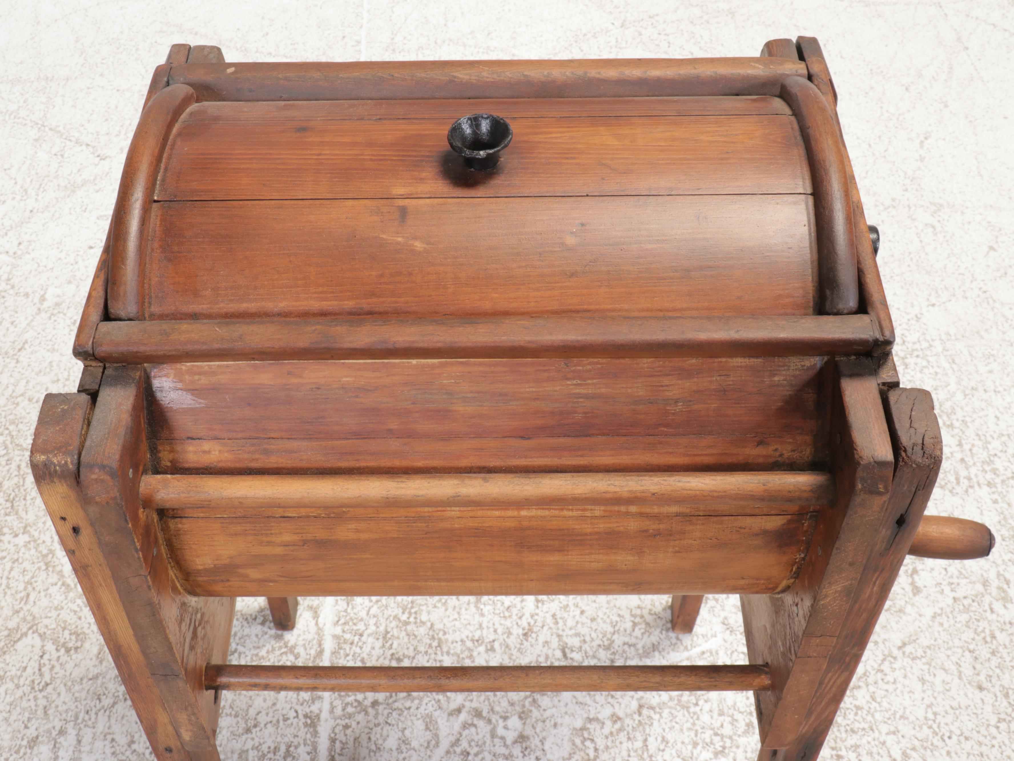 The Blanchard Churn Primitive Wood Butter Churn, 19th Century