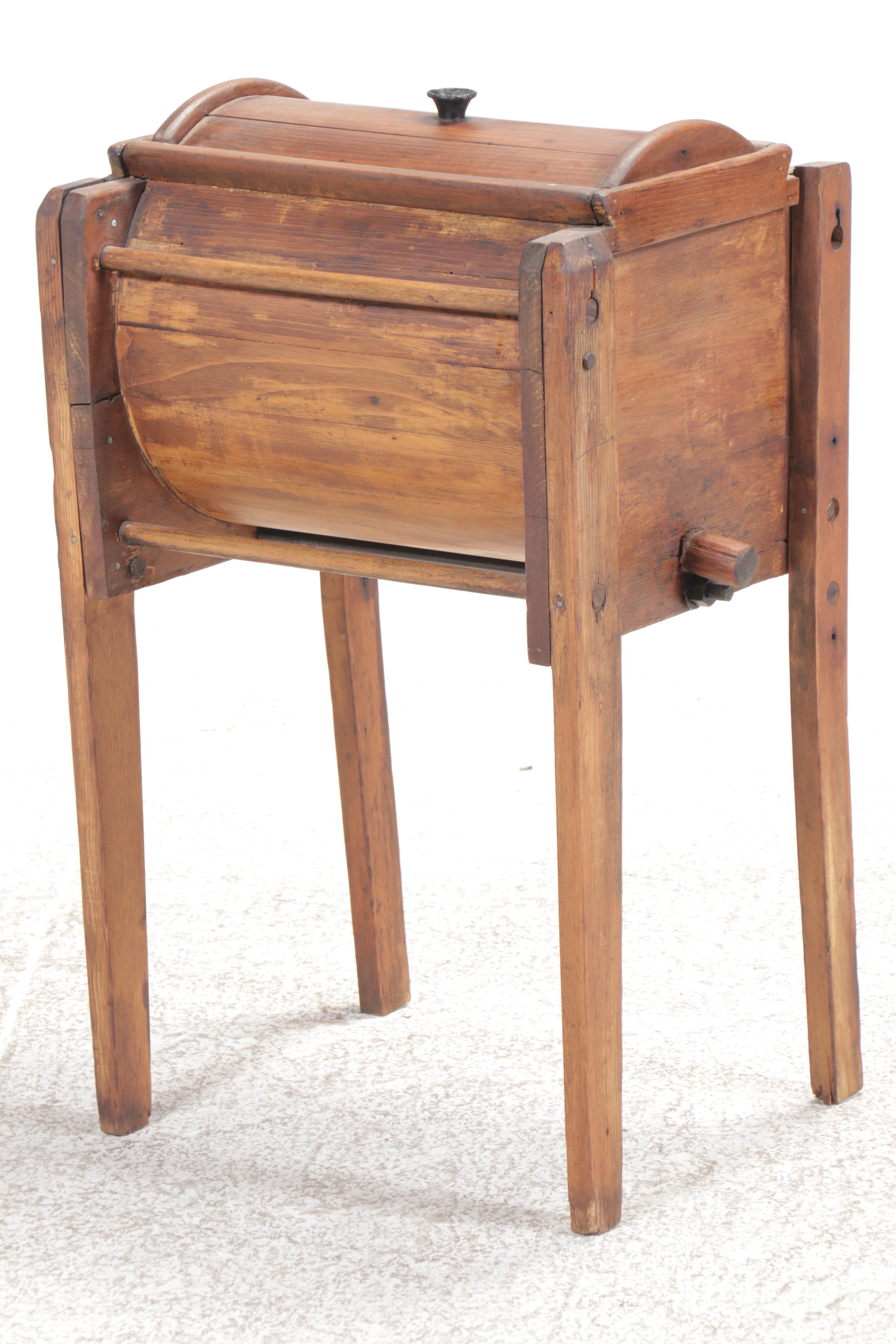 The Blanchard Churn Primitive Wood Butter Churn, 19th Century