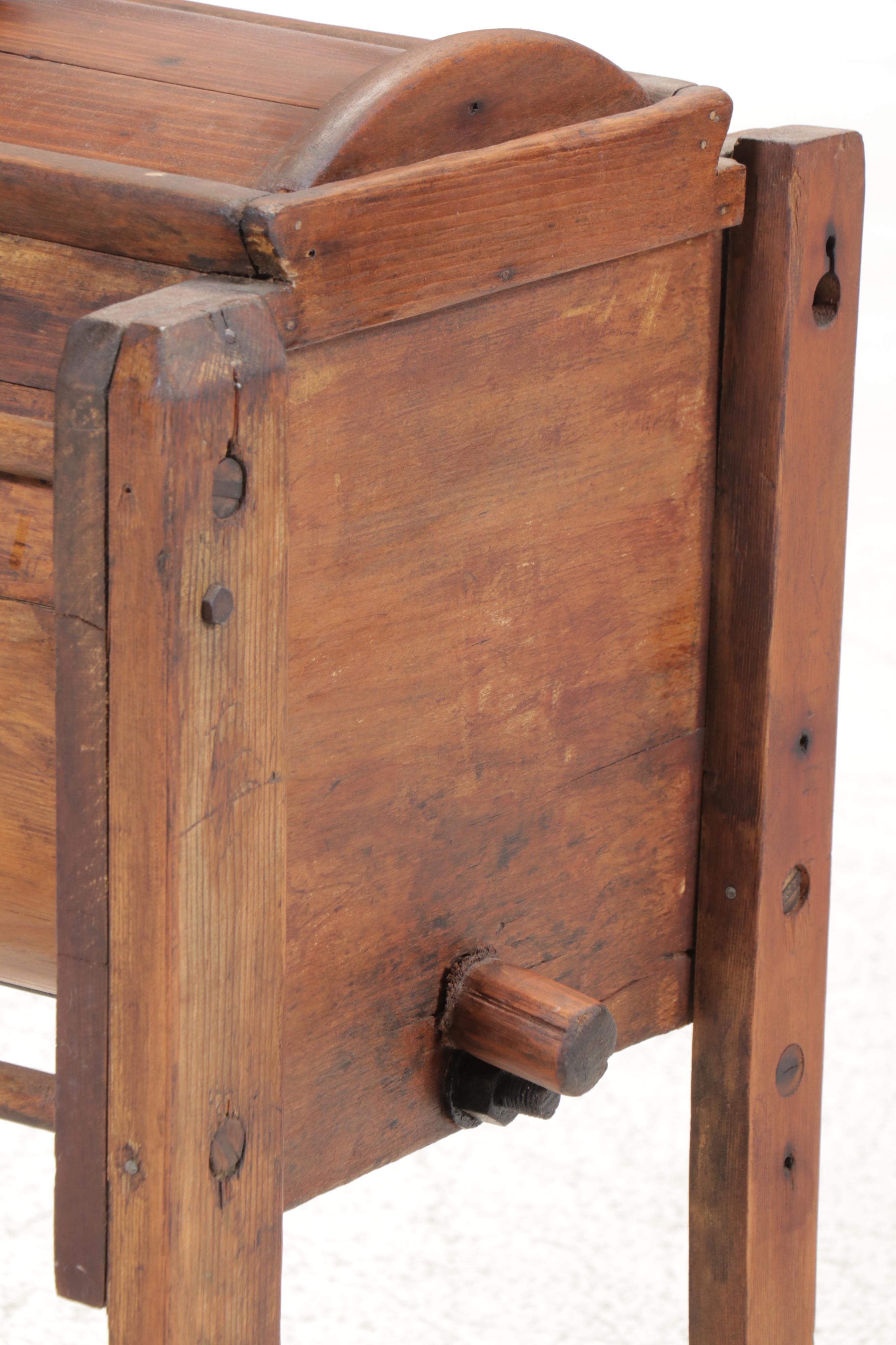 The Blanchard Churn Primitive Wood Butter Churn, 19th Century