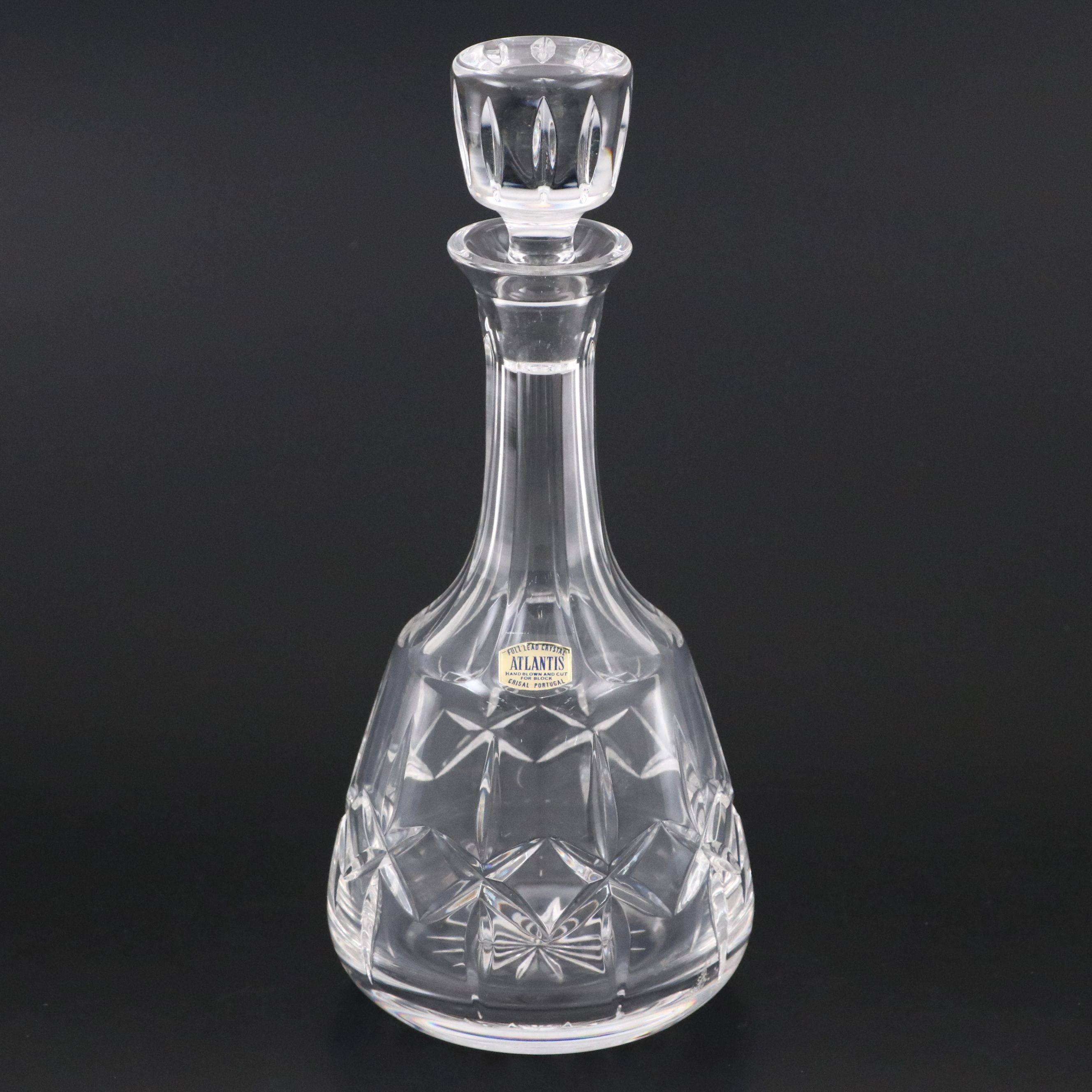 Atlantis Crystal Cut Decanter with Other Wine Glasses