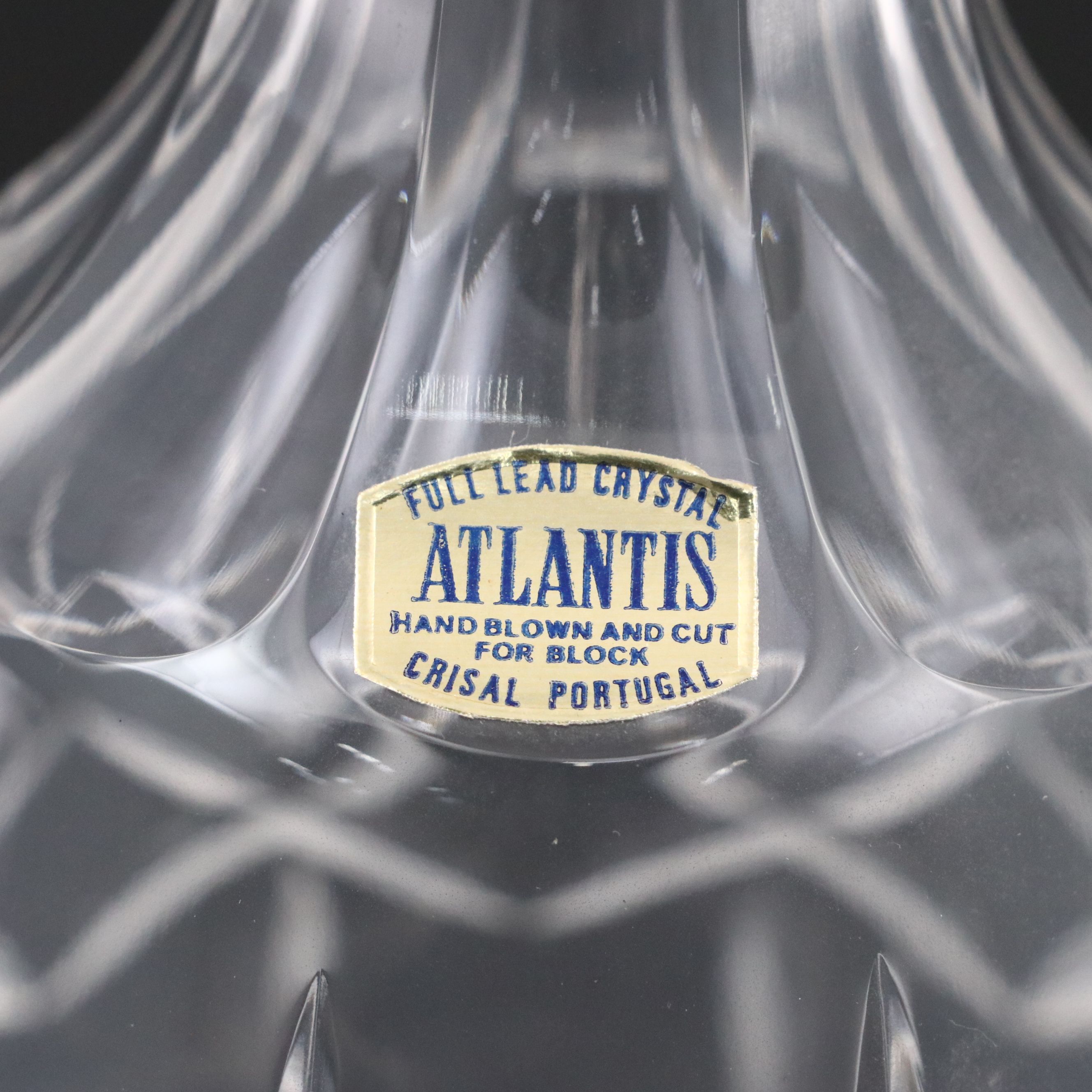 Atlantis Crystal Cut Decanter with Other Wine Glasses