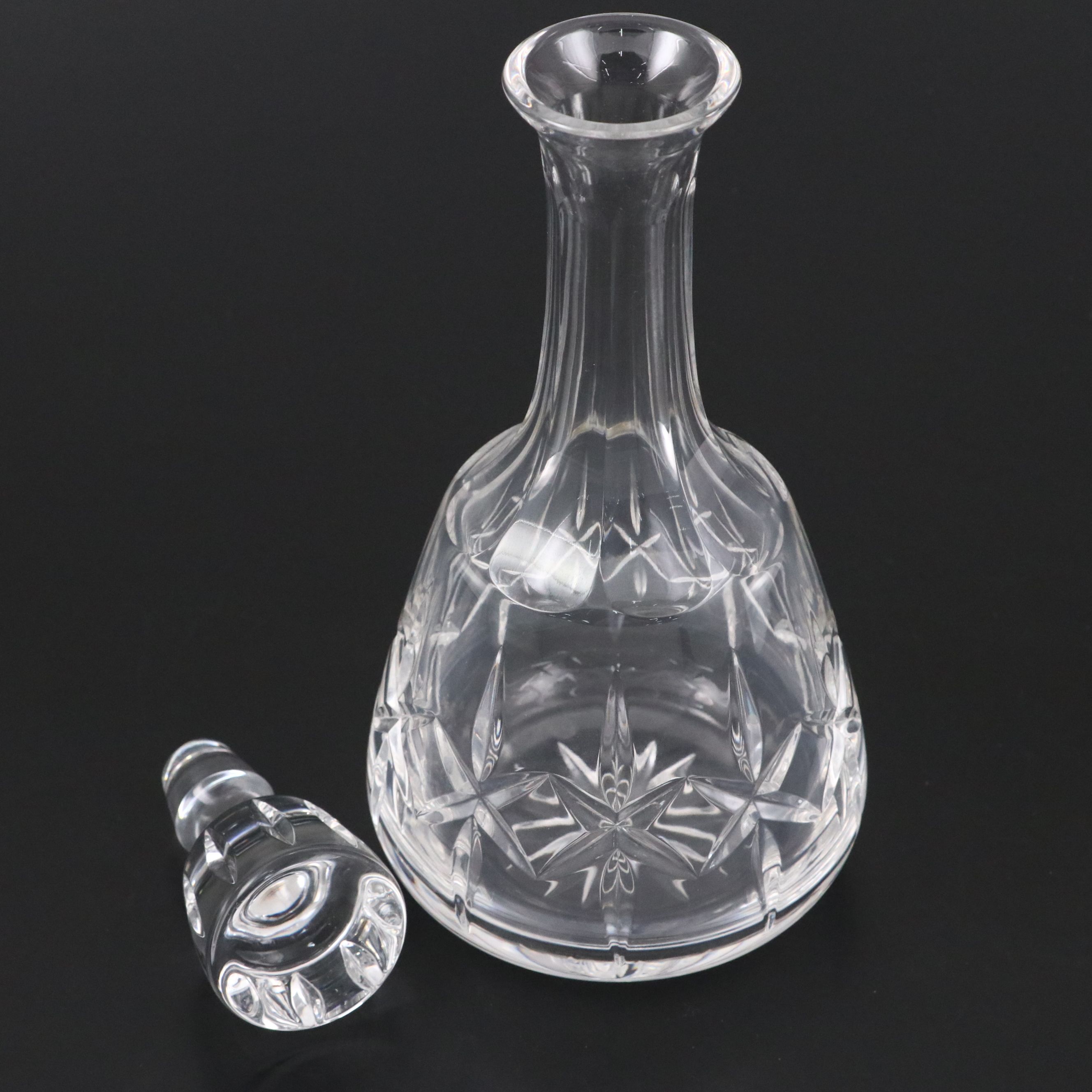 Atlantis Crystal Cut Decanter with Other Wine Glasses