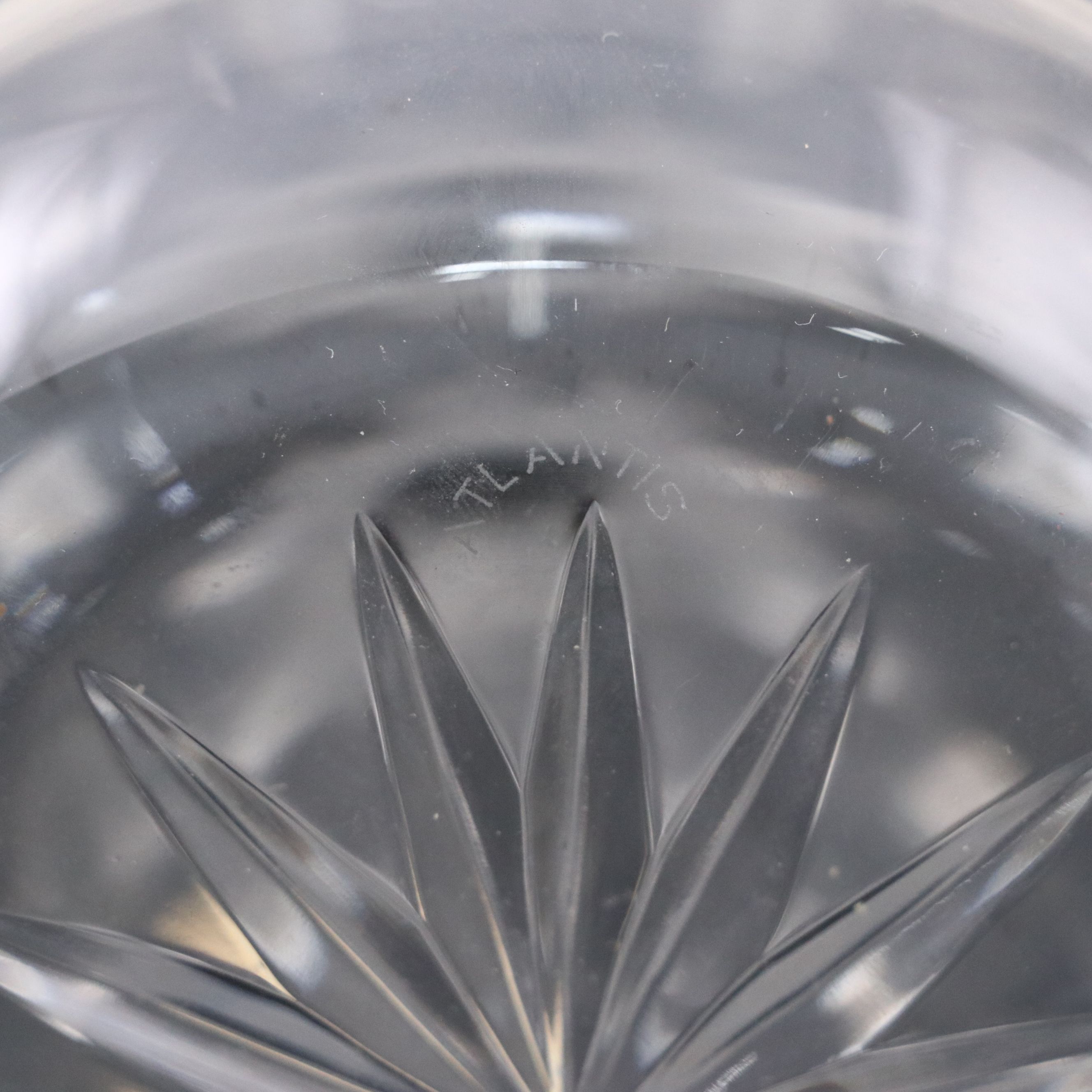 Atlantis Crystal Cut Decanter with Other Wine Glasses