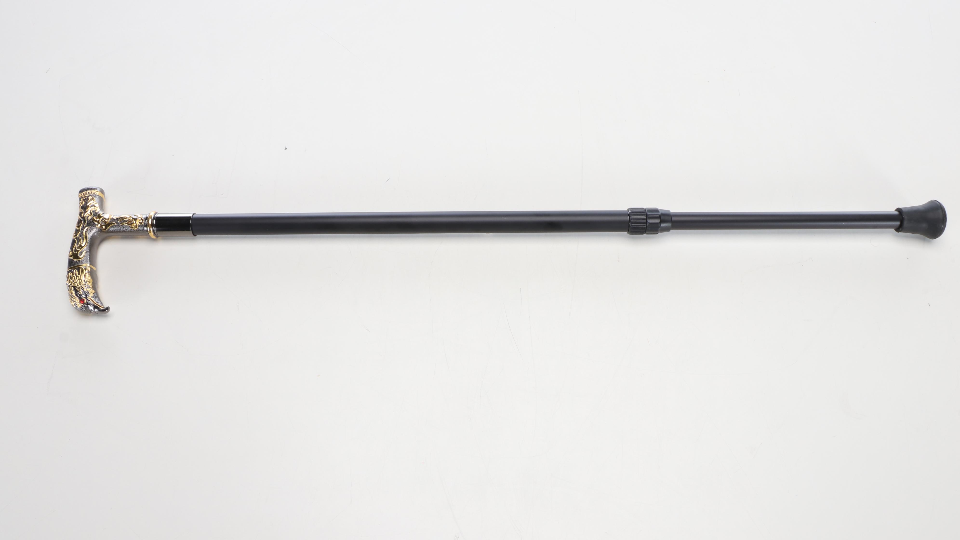 Eagle Head Embossed Metal Adjustable Sword Cane