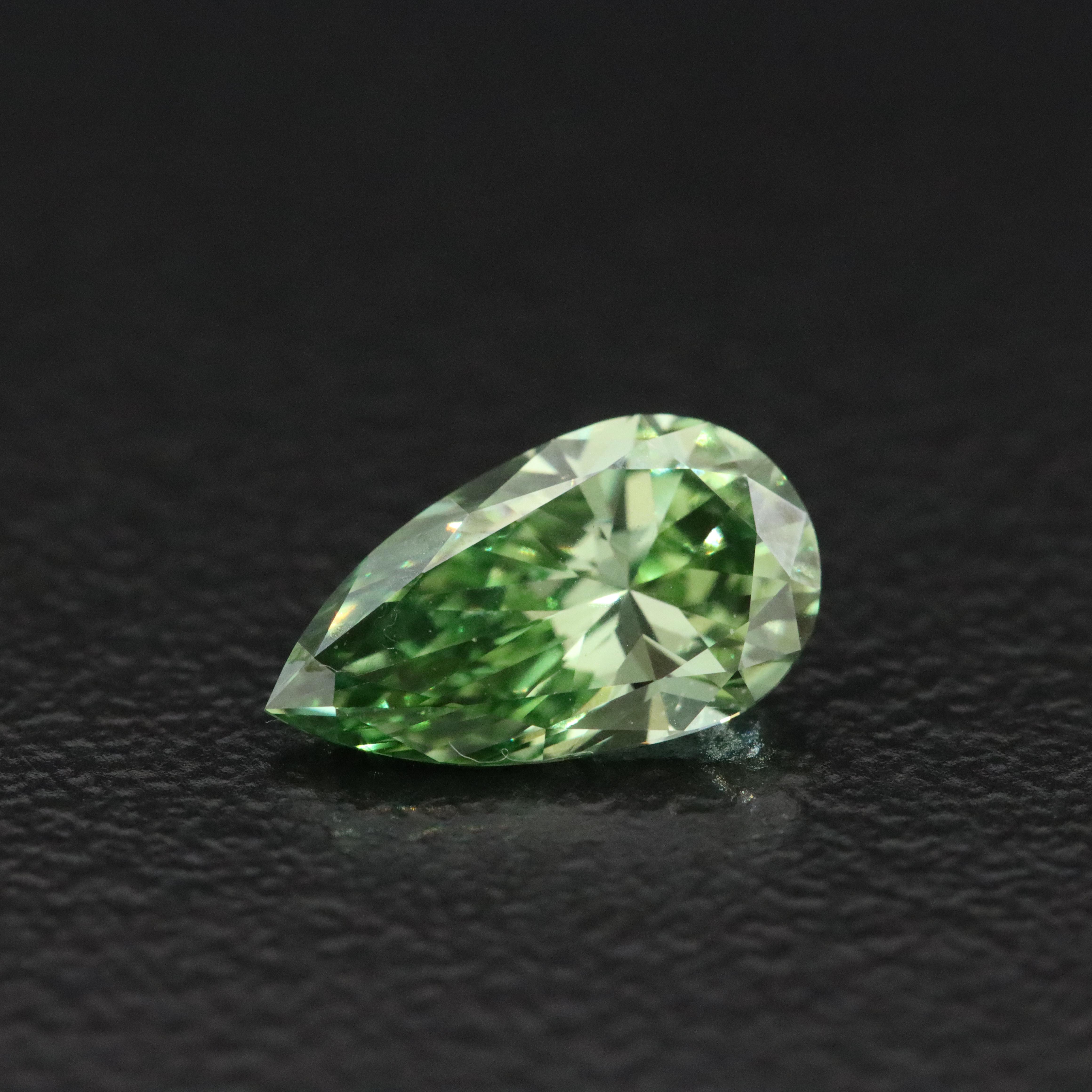 Loose 1.16 CT Lab Grown Fancy Green Diamond with IGI Report
