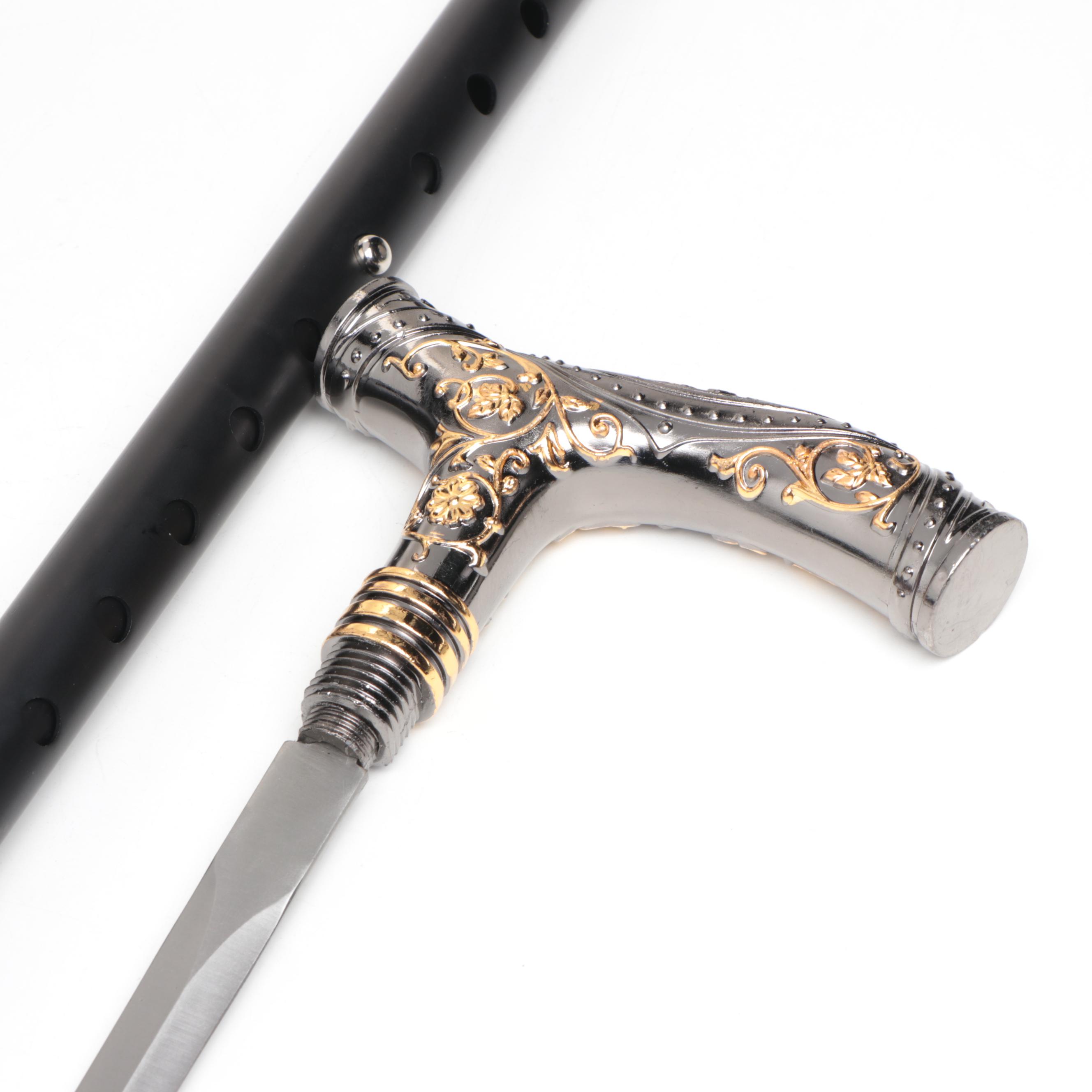 Two-Toned Derby Handled Adjustable Sword Cane