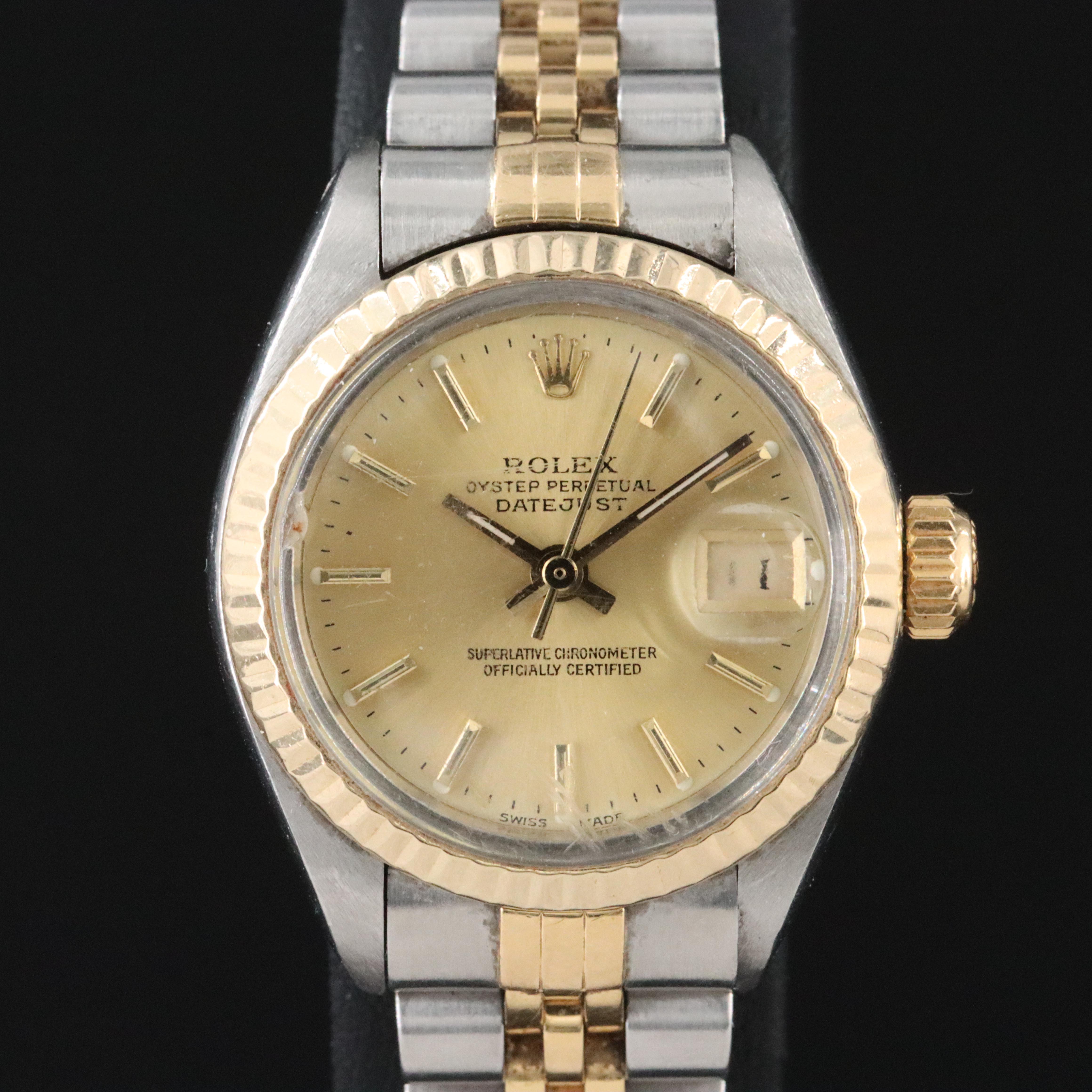 Rolex Datejust 6917 Champagne 26mm 18K & Steel Automatic Watch c.1982