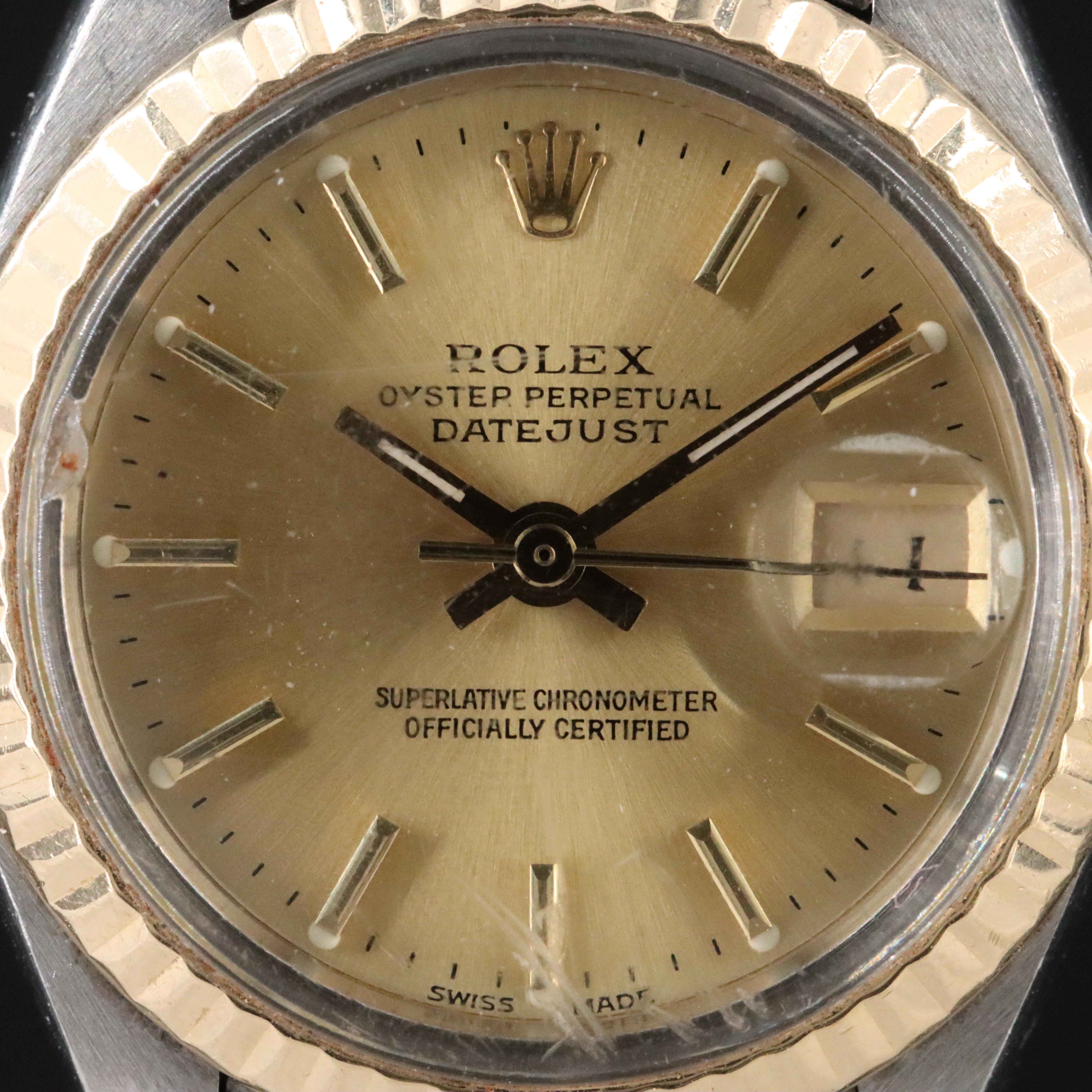 Rolex Datejust 6917 Champagne 26mm 18K & Steel Automatic Watch c.1982