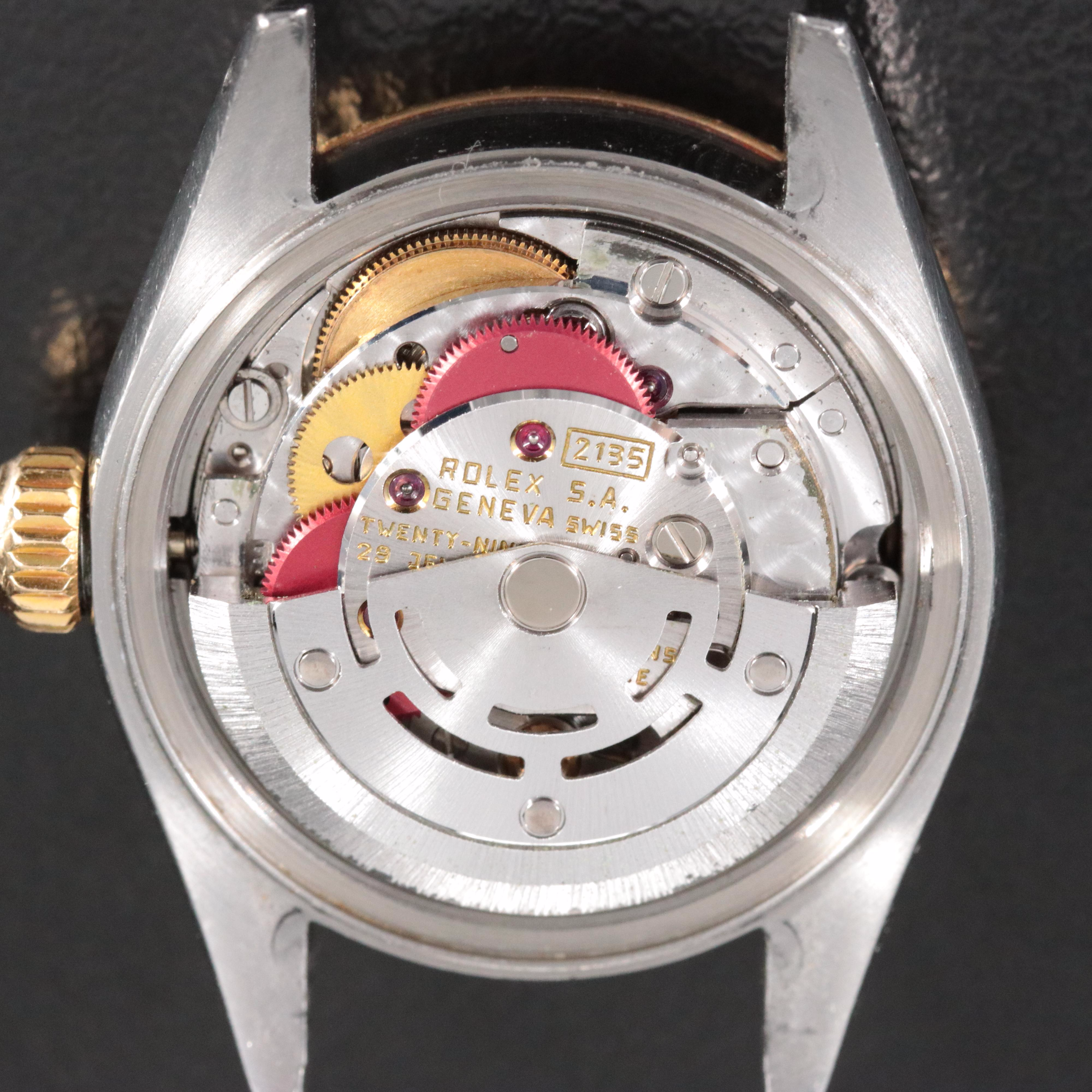 Rolex Datejust 69173 Champagne Tapestry Dial 18K & Steel Automatic Watch c. 1990