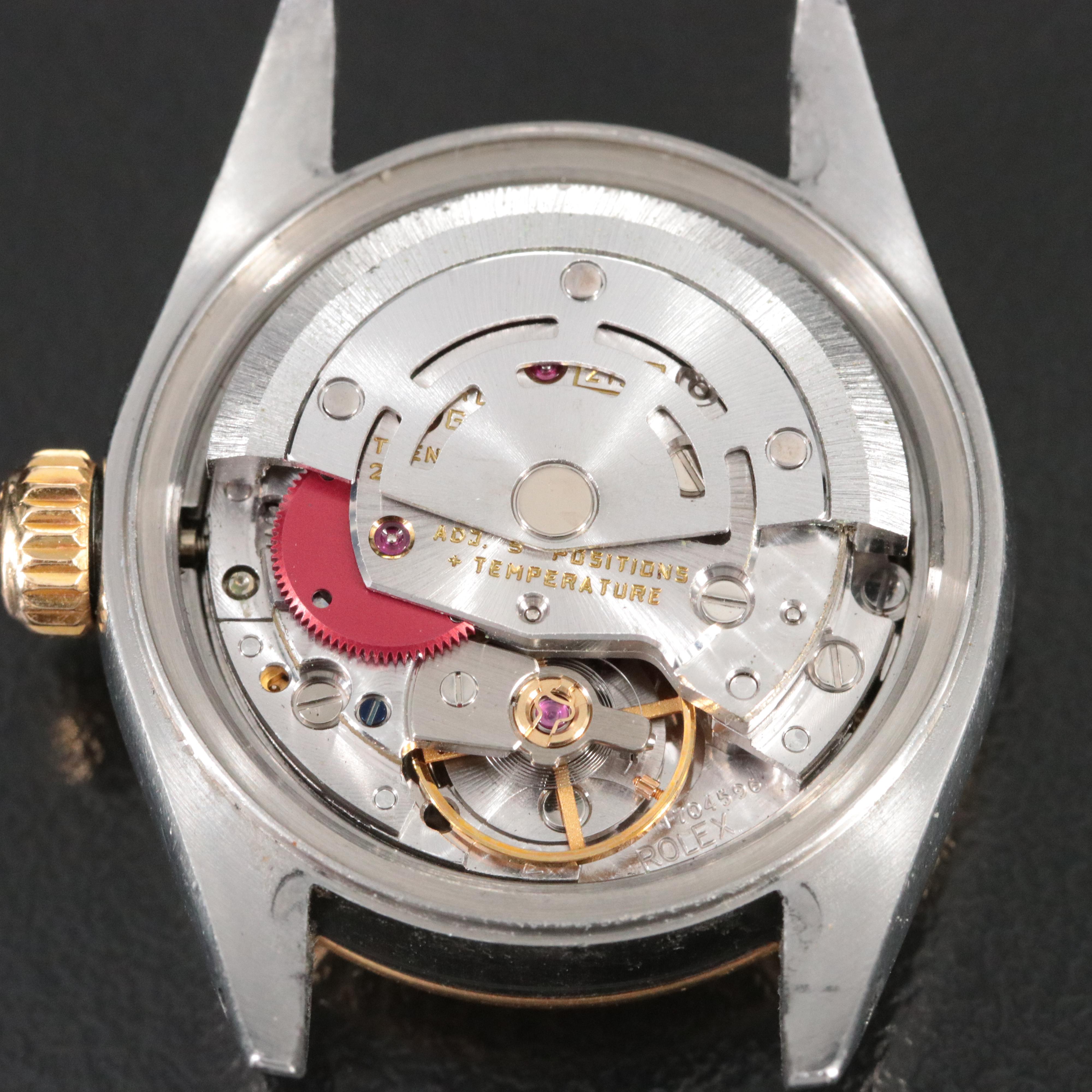 Rolex Datejust 69173 Champagne Tapestry Dial 18K & Steel Automatic Watch c. 1990