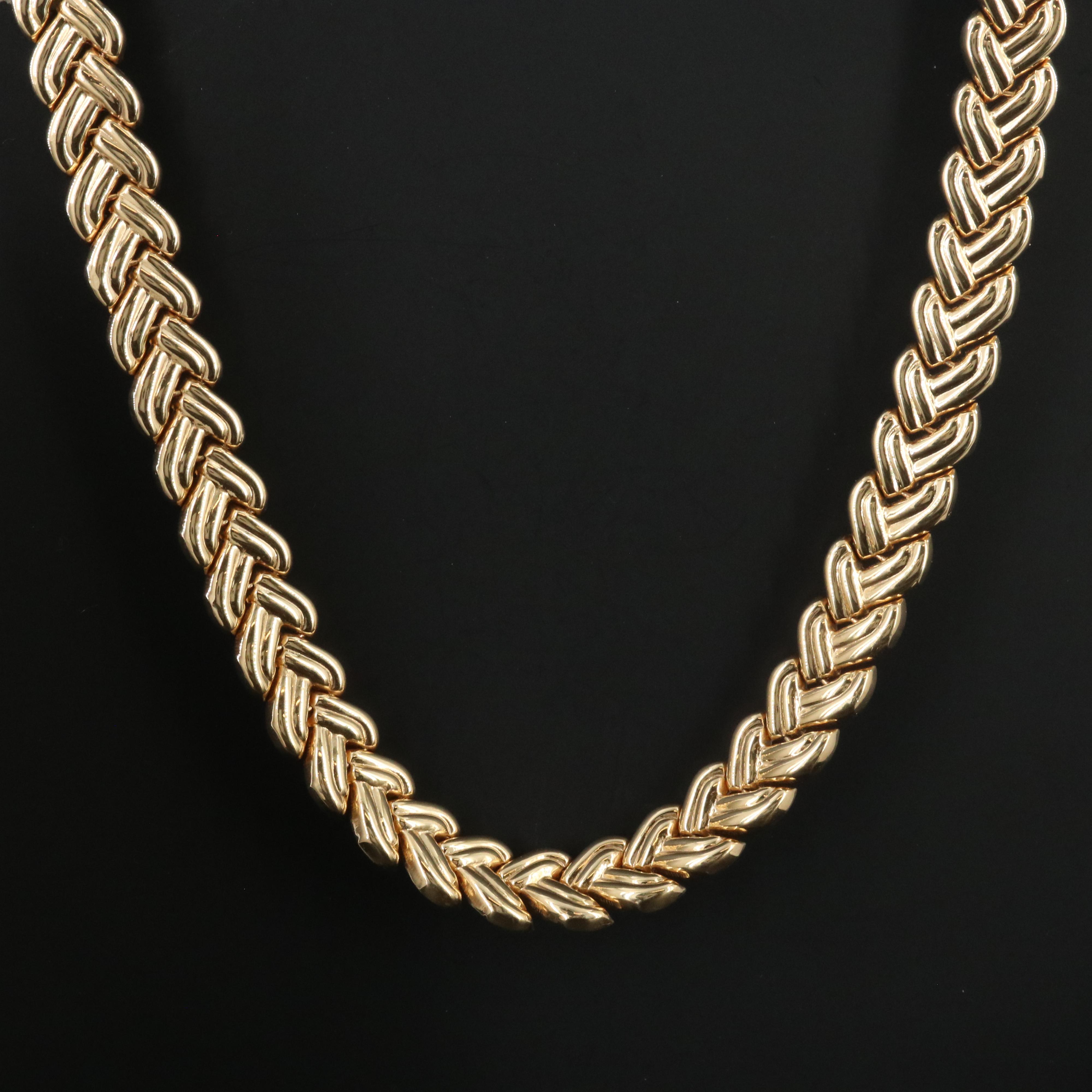 Italian 14K Chevron Link Necklace