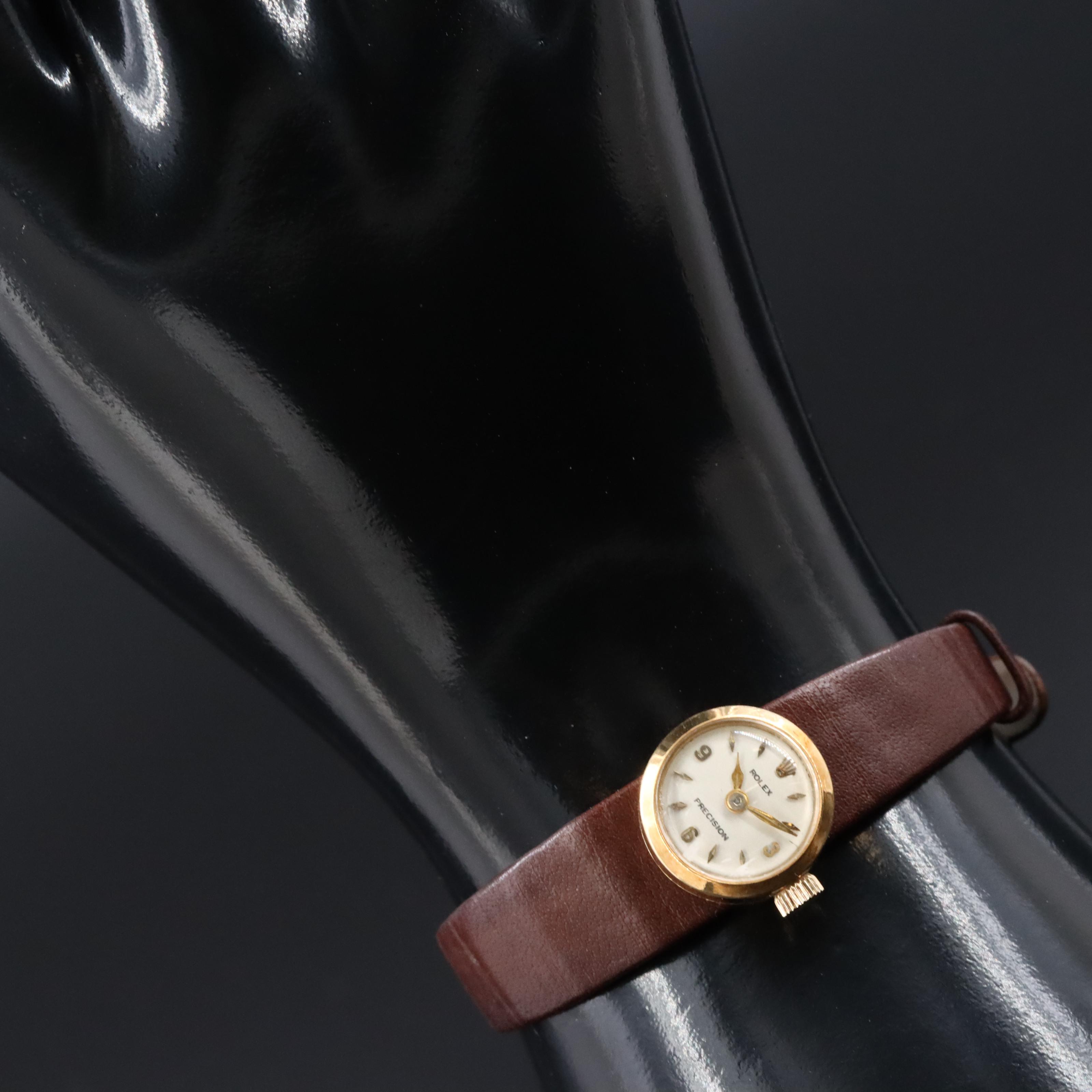 Rolex Chameleon 8413 White Dial 18K Gold 16mm Manual-Wind Watch