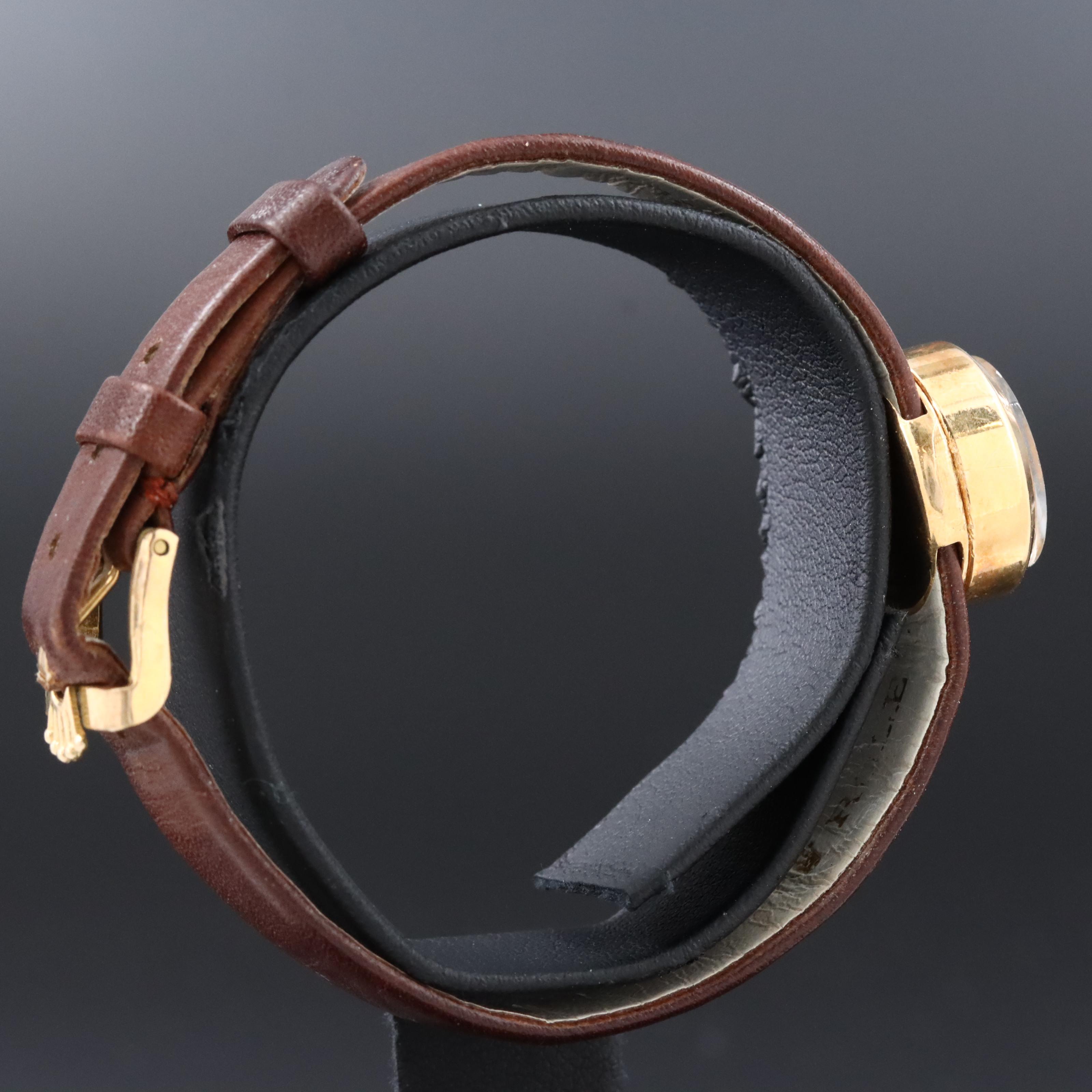 Rolex Chameleon 8413 White Dial 18K Gold 16mm Manual-Wind Watch