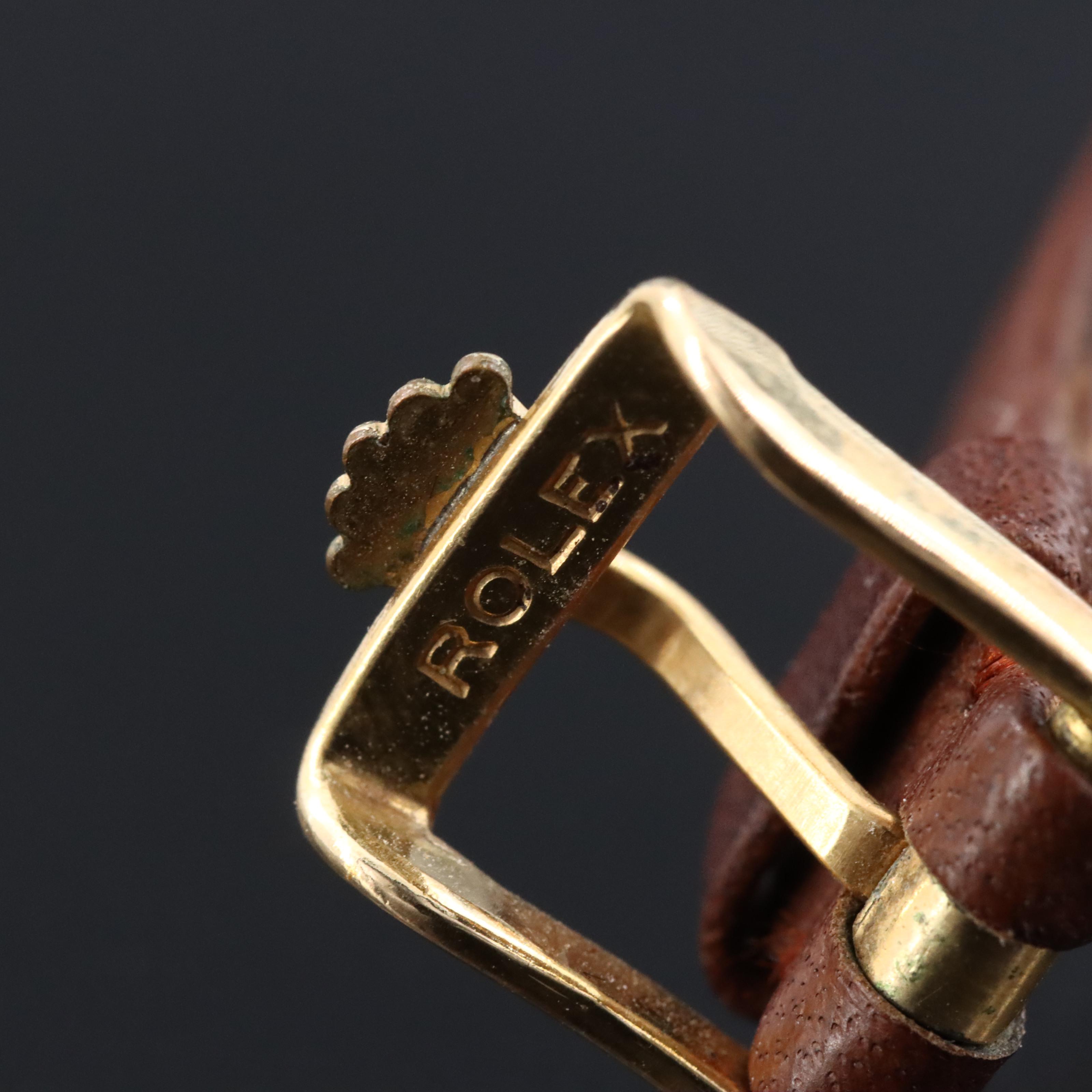 Rolex Chameleon 8413 White Dial 18K Gold 16mm Manual-Wind Watch