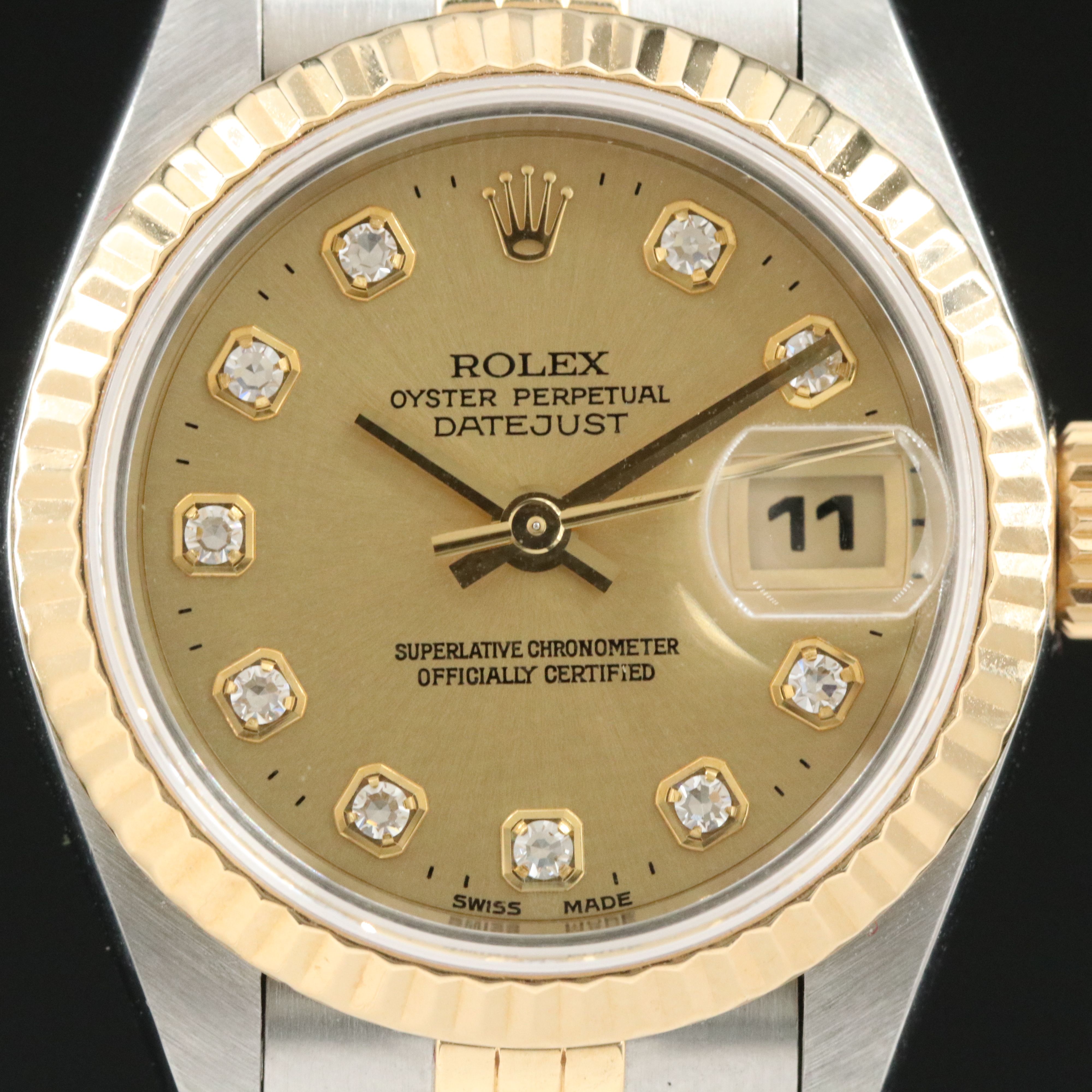 Rolex Datejust 69173 Custom Diamond 26mm 18K & Steel Automatic Watch c.1997
