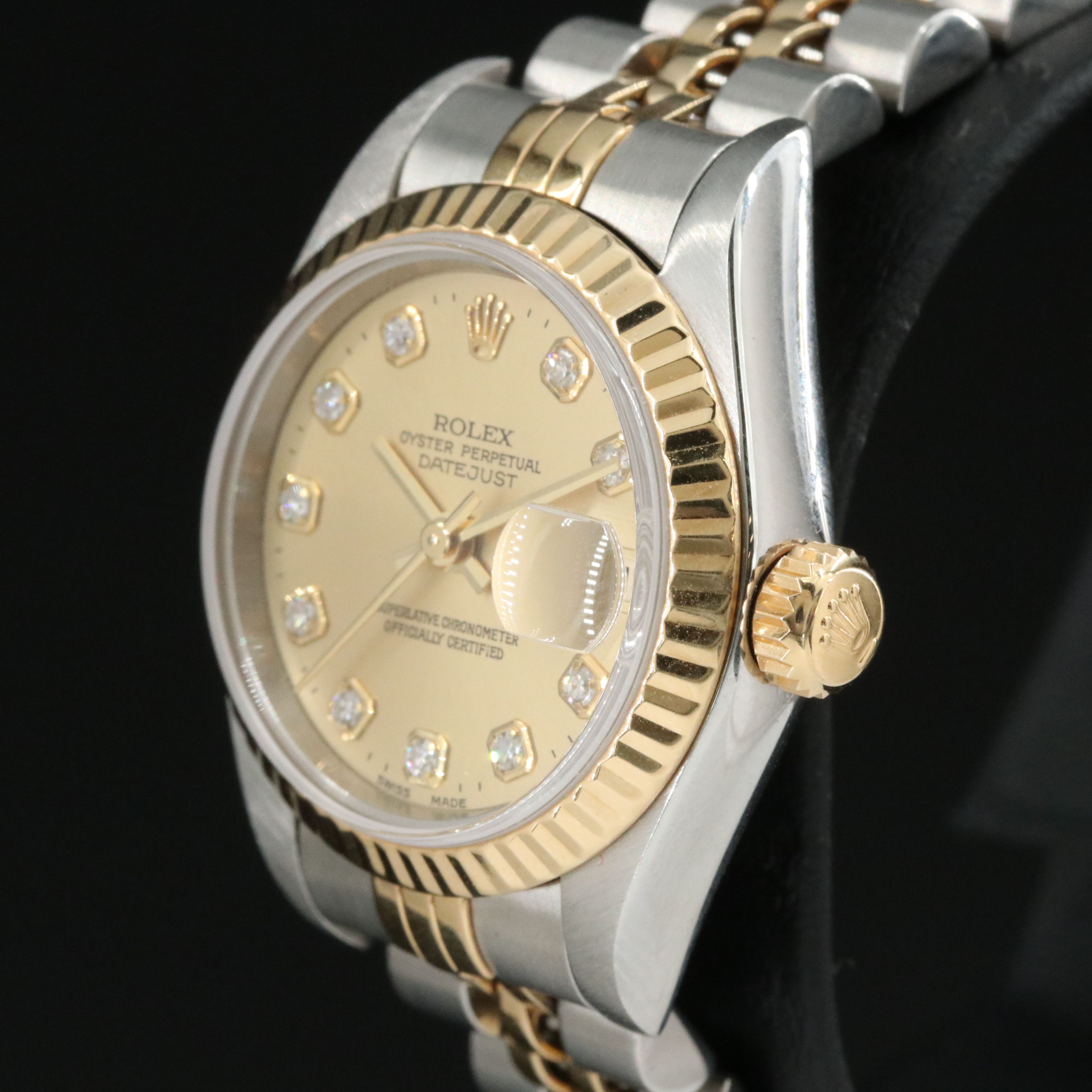 Rolex Datejust 69173 Custom Diamond 26mm 18K & Steel Automatic Watch c.1997