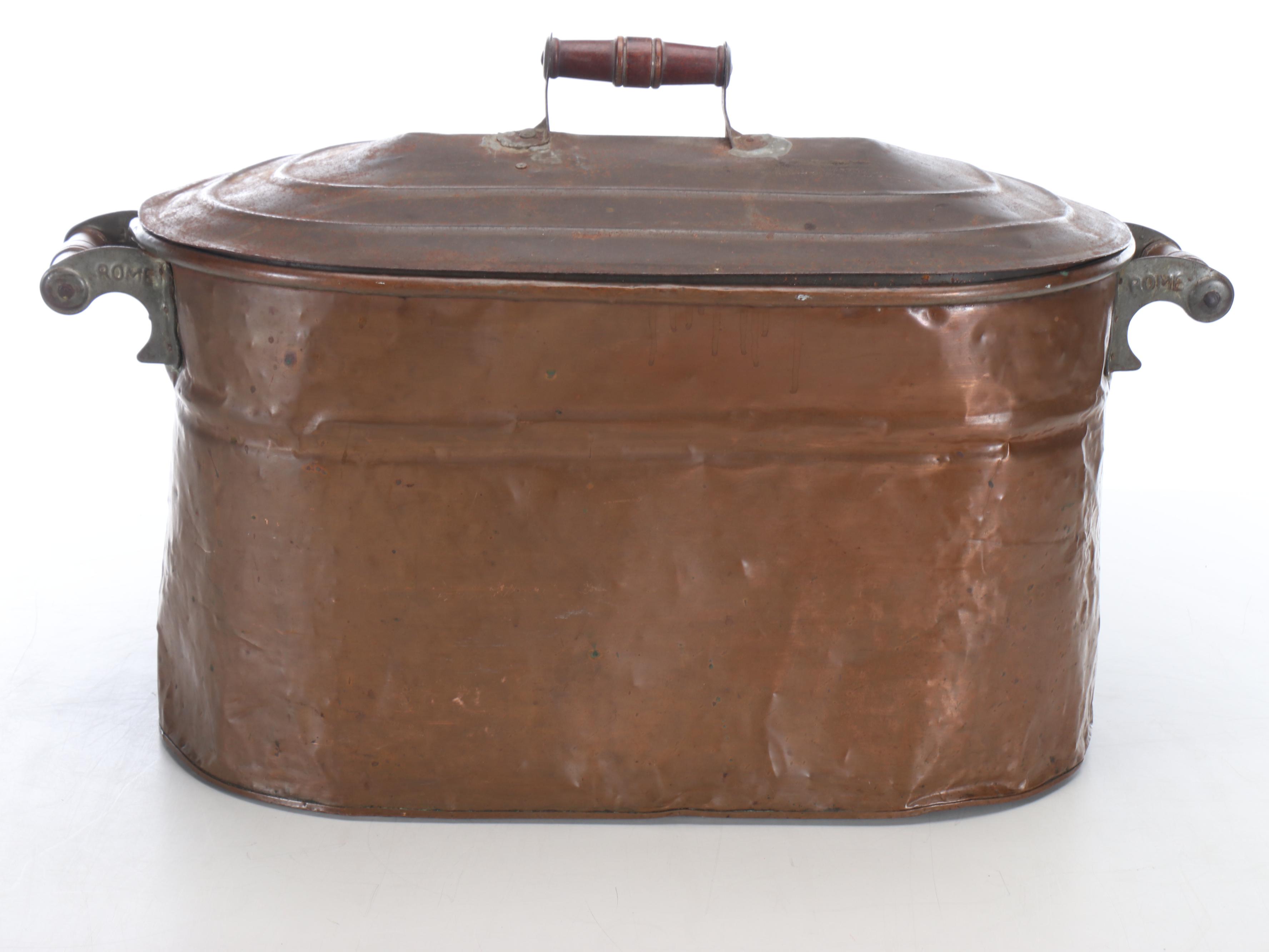 Lidded Copper Boiler Wash Tub, Early 20th Century
