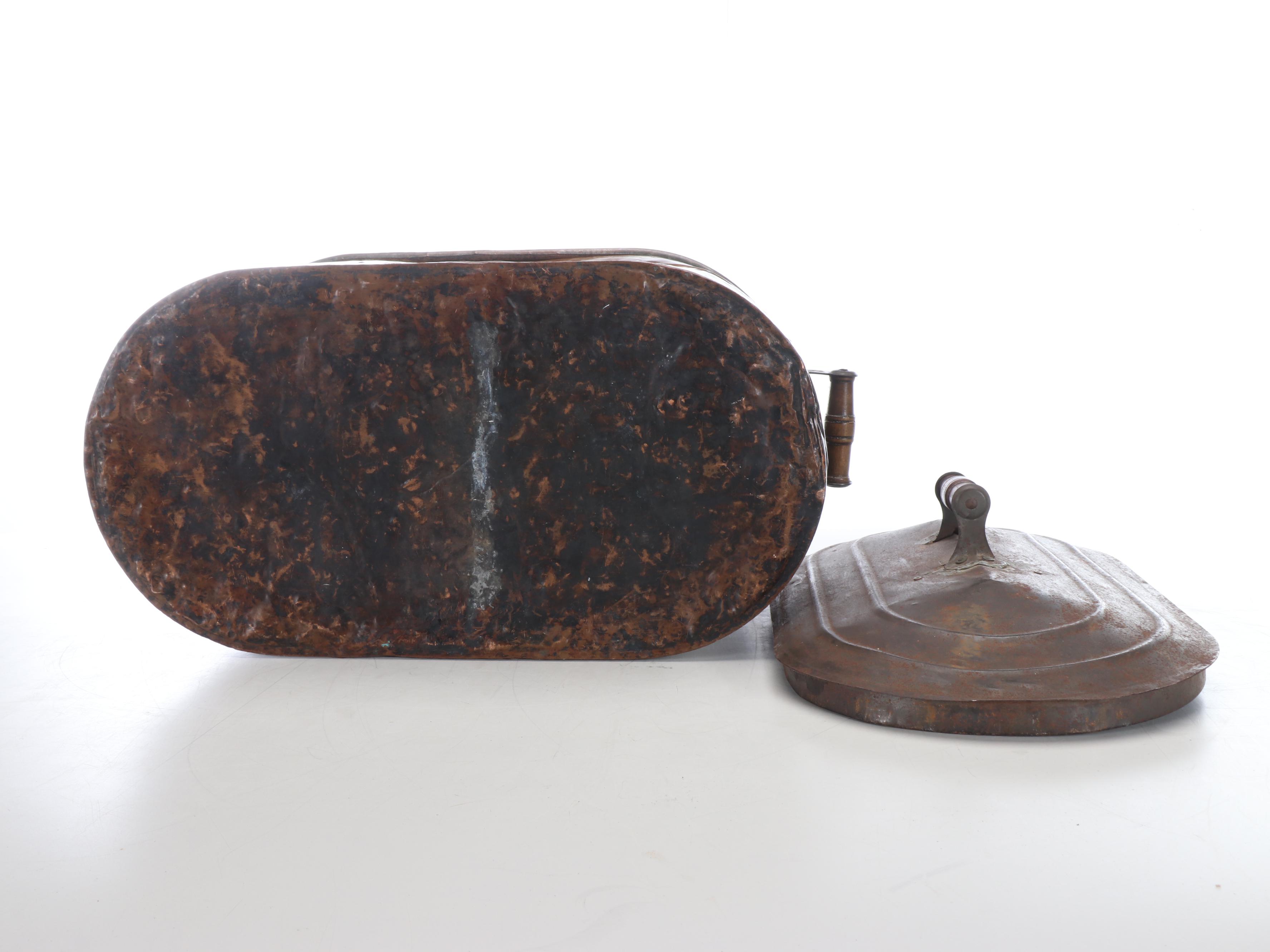 Lidded Copper Boiler Wash Tub, Early 20th Century