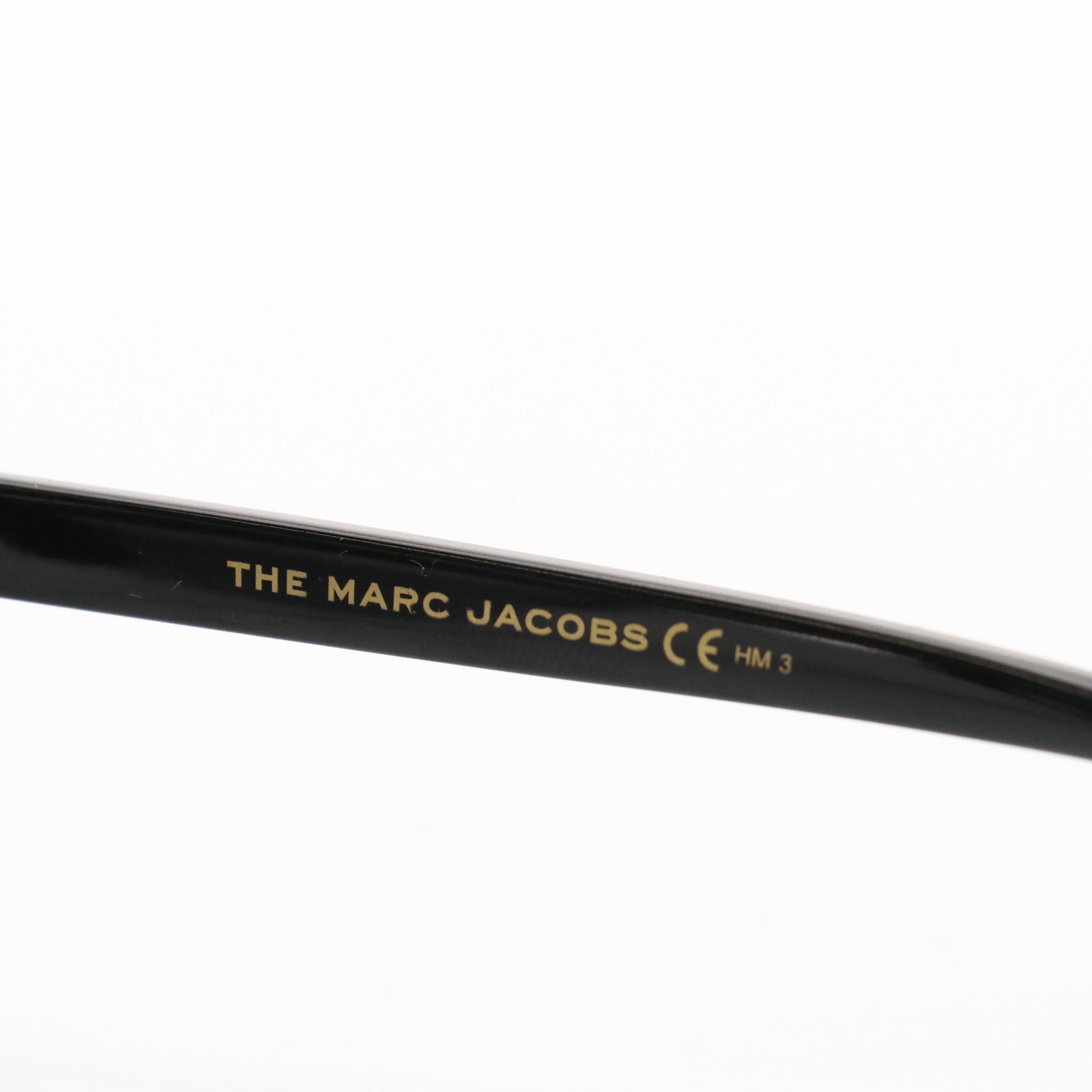Marc Jacobs MARC520/S Black and White Striped Oval Sunglasses with Case