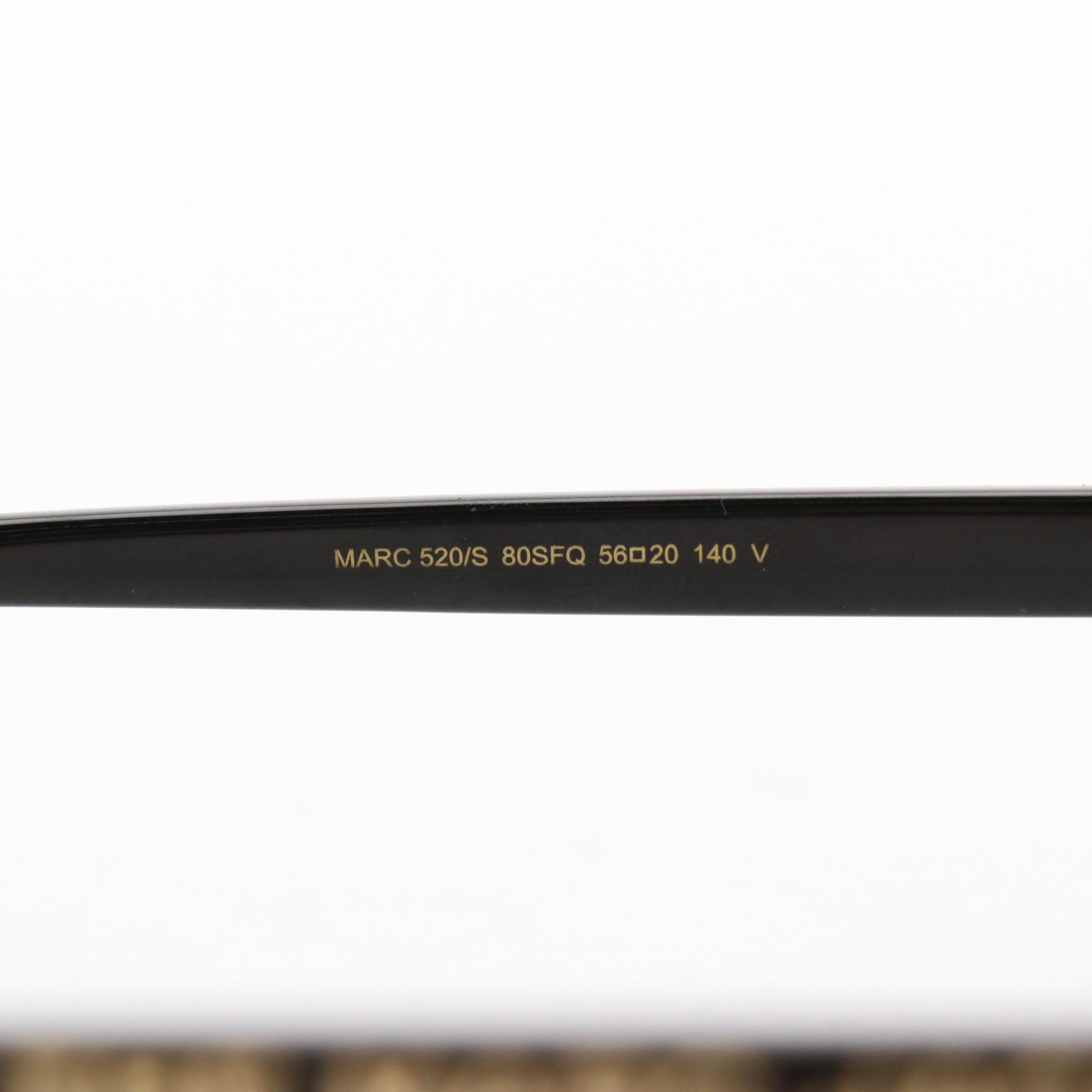 Marc Jacobs MARC520/S Black and White Striped Oval Sunglasses with Case