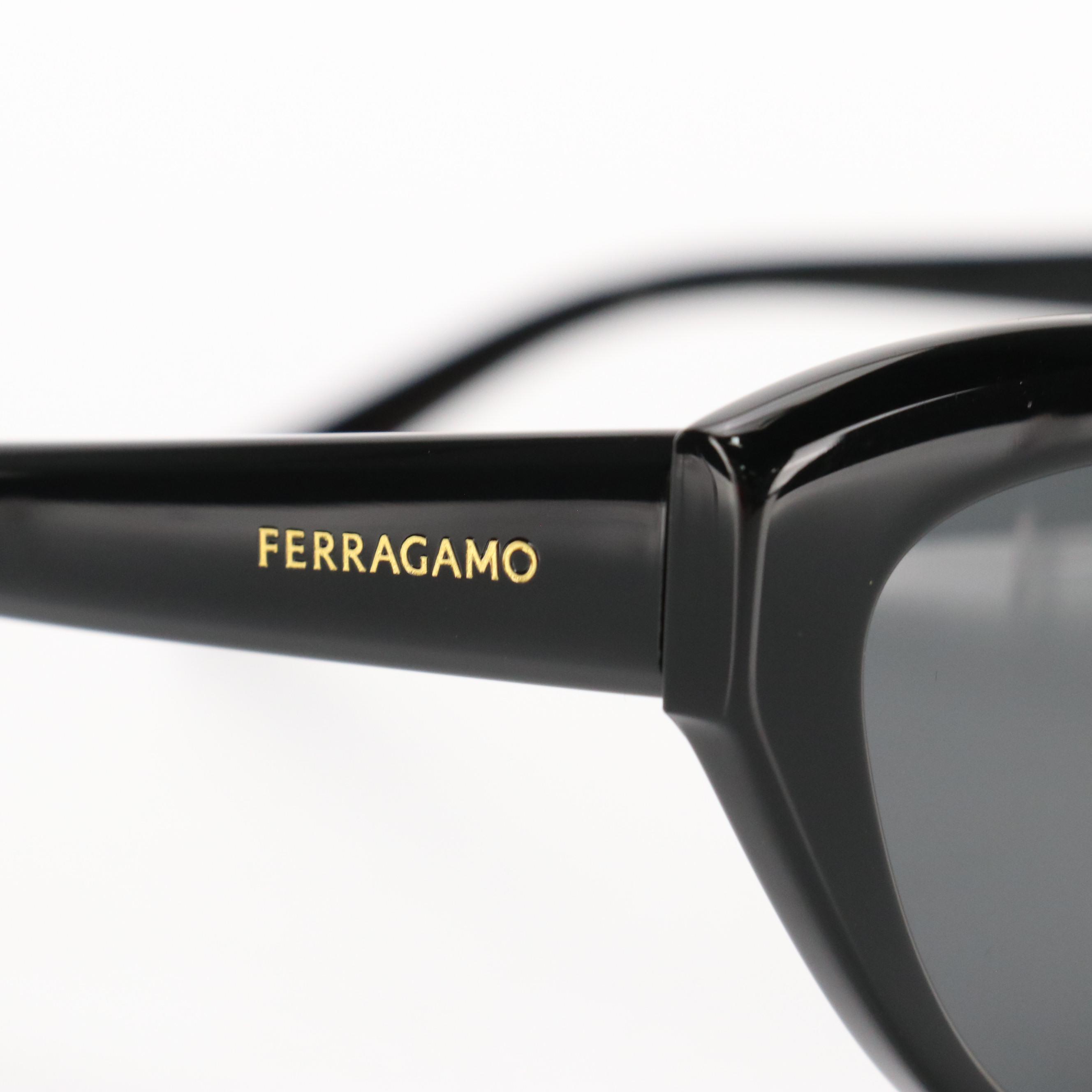Salvatore Ferragamo SF1103S Black Cat Eye Sunglasses with Case and Box