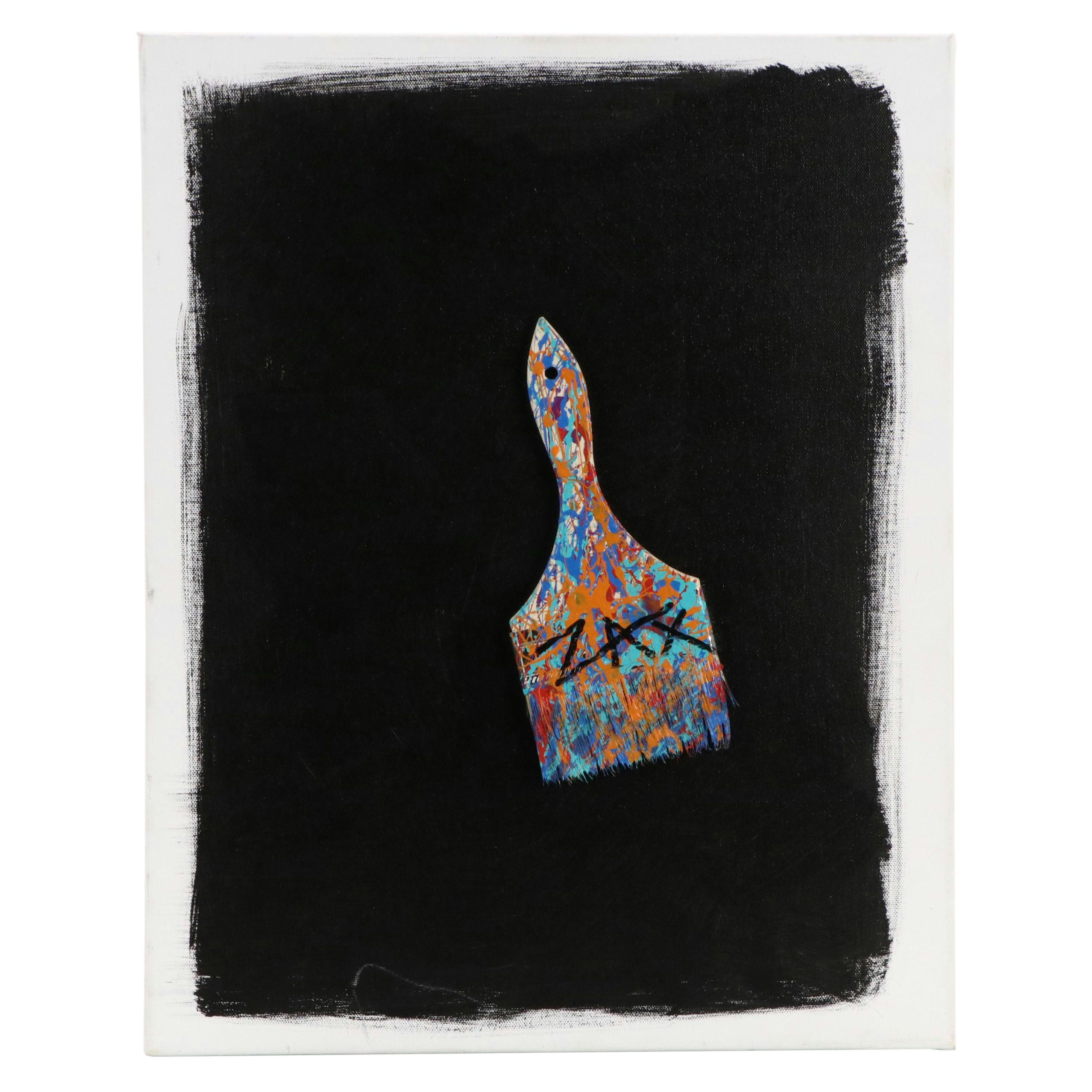 E.M. Zax Modernist Mixed Media Painting, 2024