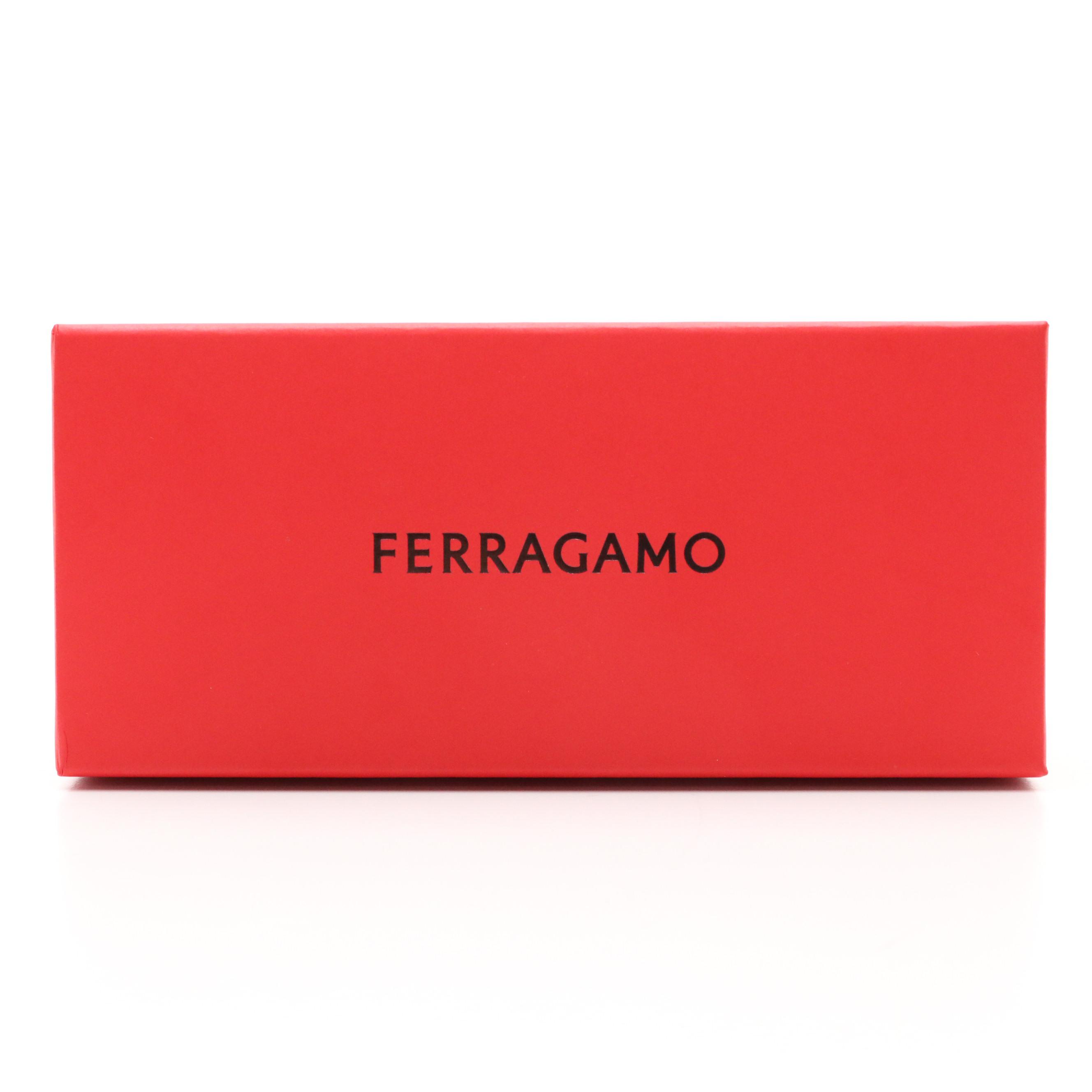 Salvatore Ferragamo SF947SA Violet Brown Round Framed Sunglasses with Case & Box